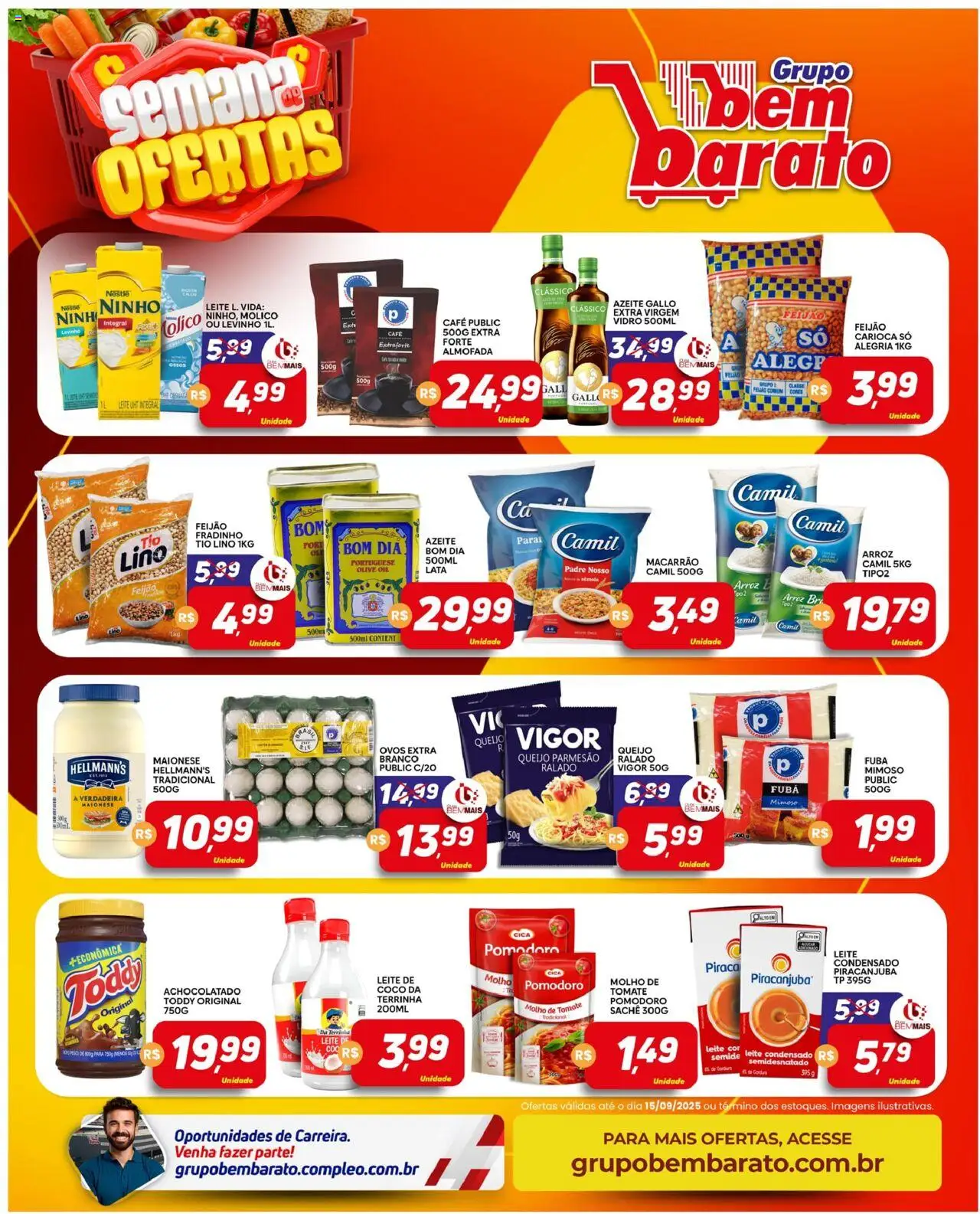 Supermercado Bem Barato Folheto - válido de 09.09.2025 | Página: 2 | Produtos: Ovos, Queijo parmesão, Maionese, Azeite
