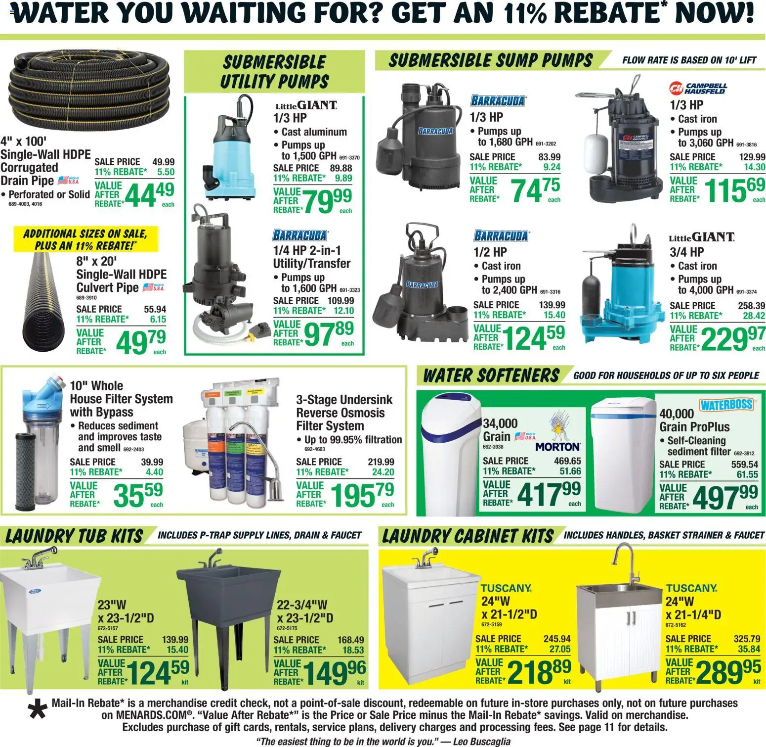 Menards Ad - valid from 11.03.2026 | Page: 12 | Products: Pipe, Basket, Water, Iron