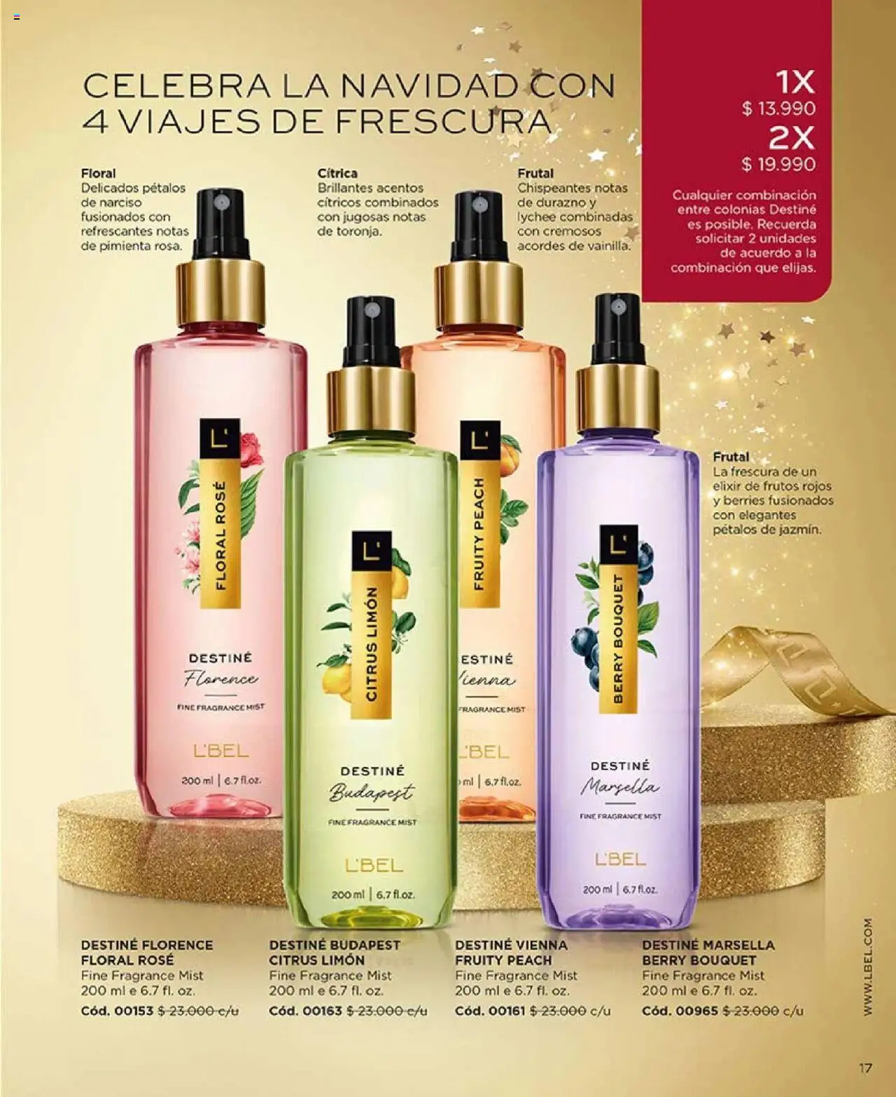 Catálogo L'Bel Campaña 17 │ válido desde el 14.10.2025 | Página: 17 | Productos: Pimienta, Limón, Toronja, Durazno