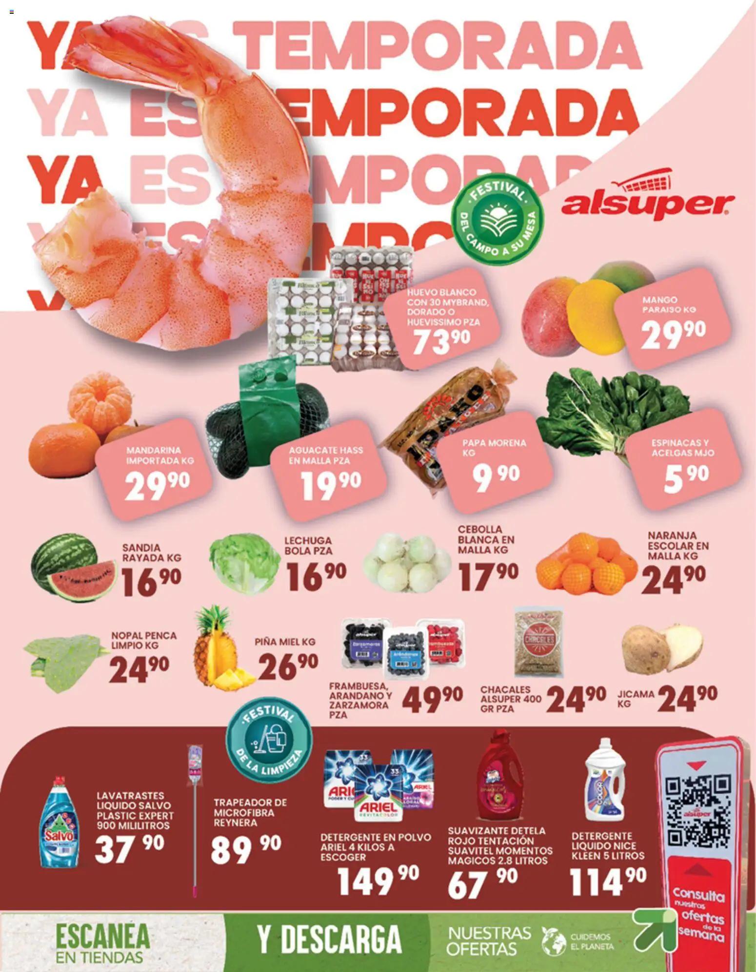 Nuevas ofertas de Alsuper válidas en toda la República Mexicana desde el 31.03.2026. ¡Encuentra las mejores ofertas en Alsuper folleto! | Página: 8 | Productos: Detergente, Sandía, Lechuga, Aguacate