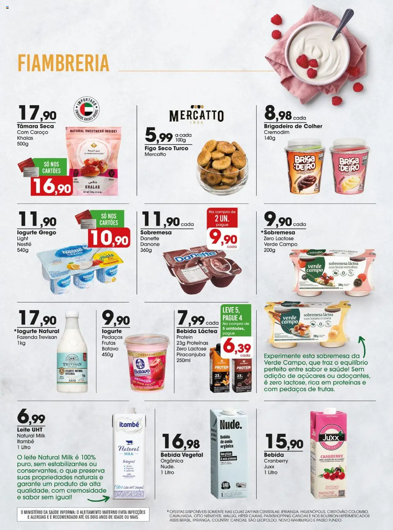Zaffari Folheto - válido de 17.06.2025 | Página: 11 | Produtos: Leite, Iogurte, Bourbon, Aveia
