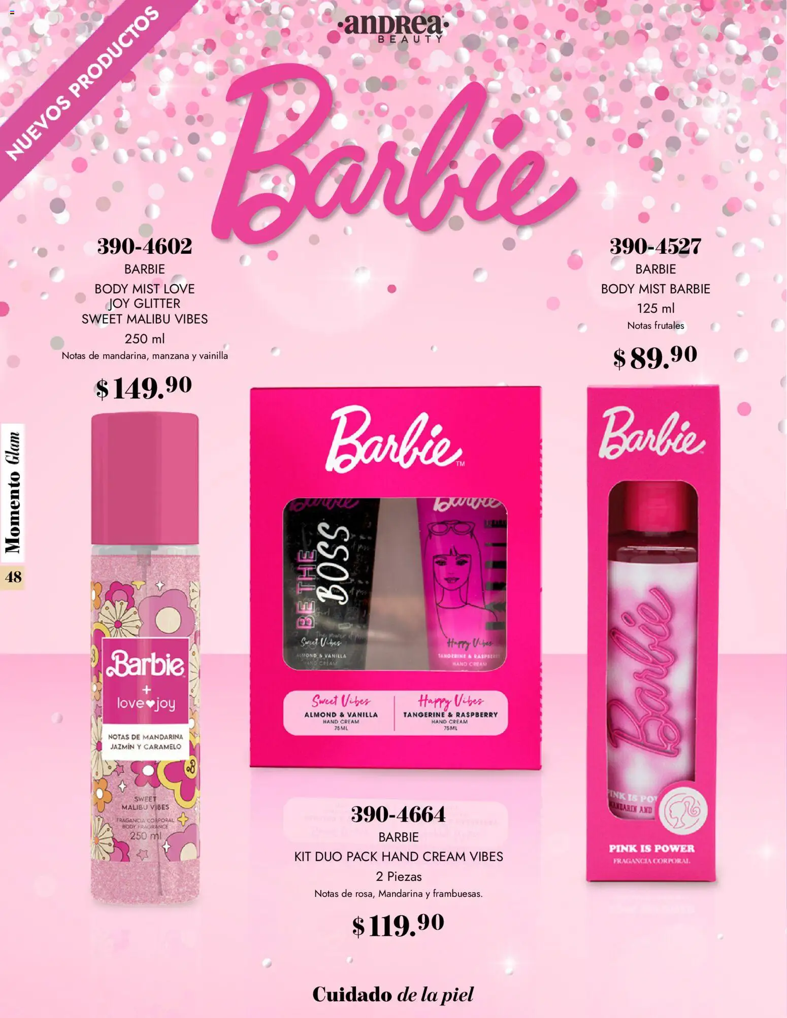 Nuevas ofertas de Andrea válidas en toda la República Mexicana desde el 26.10.2025. ¡Encuentra las mejores ofertas en Andrea catálogo Momento Glam! | Página: 48 | Productos: Manzana, Glitter, Body, Fragancia