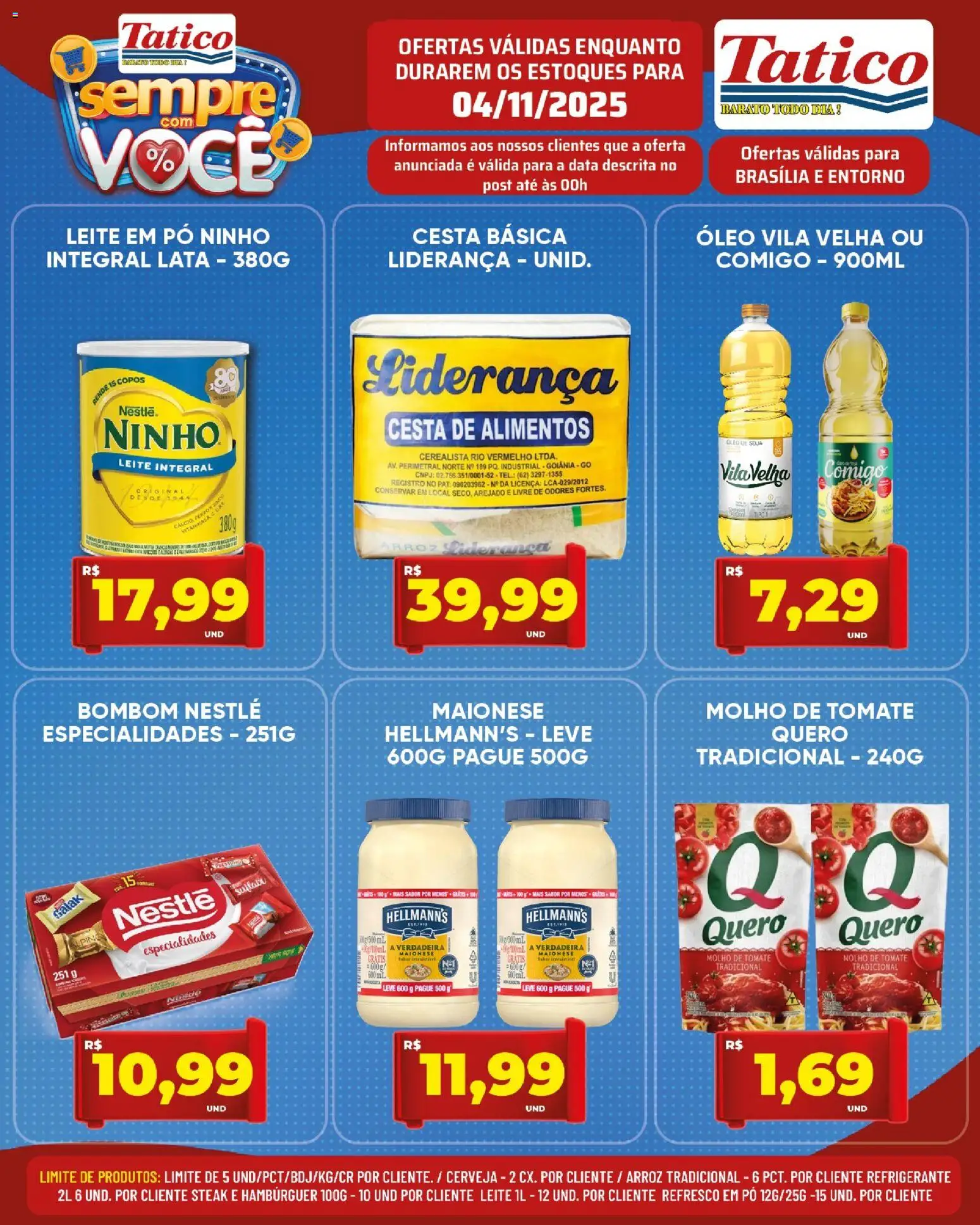 Tatico Folheto - válido de 04.11.2025 | Página: 3 | Produtos: Leite, Óleo, Refrigerante, Bombom
