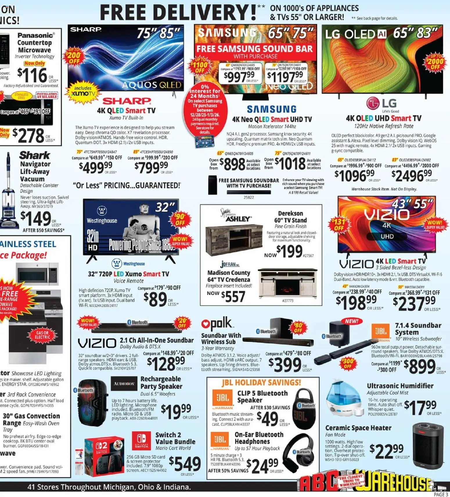 ABC Warehouse Weekly Ad - valid from 28.12.2025 | Page: 3 | Products: Clip, Swivel, Sound Bar, Usb