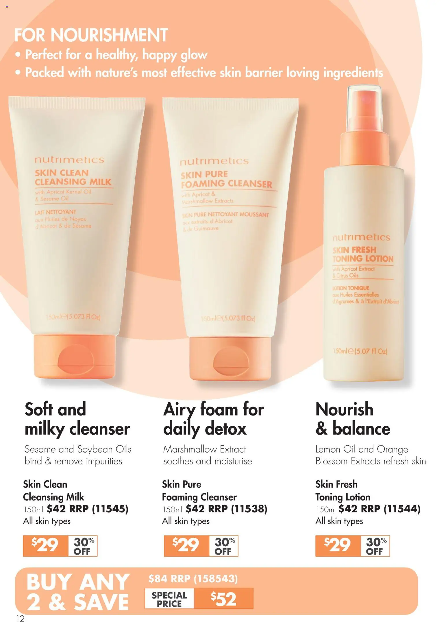 Nutrimetics catalogue - valid from 01.01.2026 | Page: 12 | Products: Milk, Oil, Lotion, Lemon