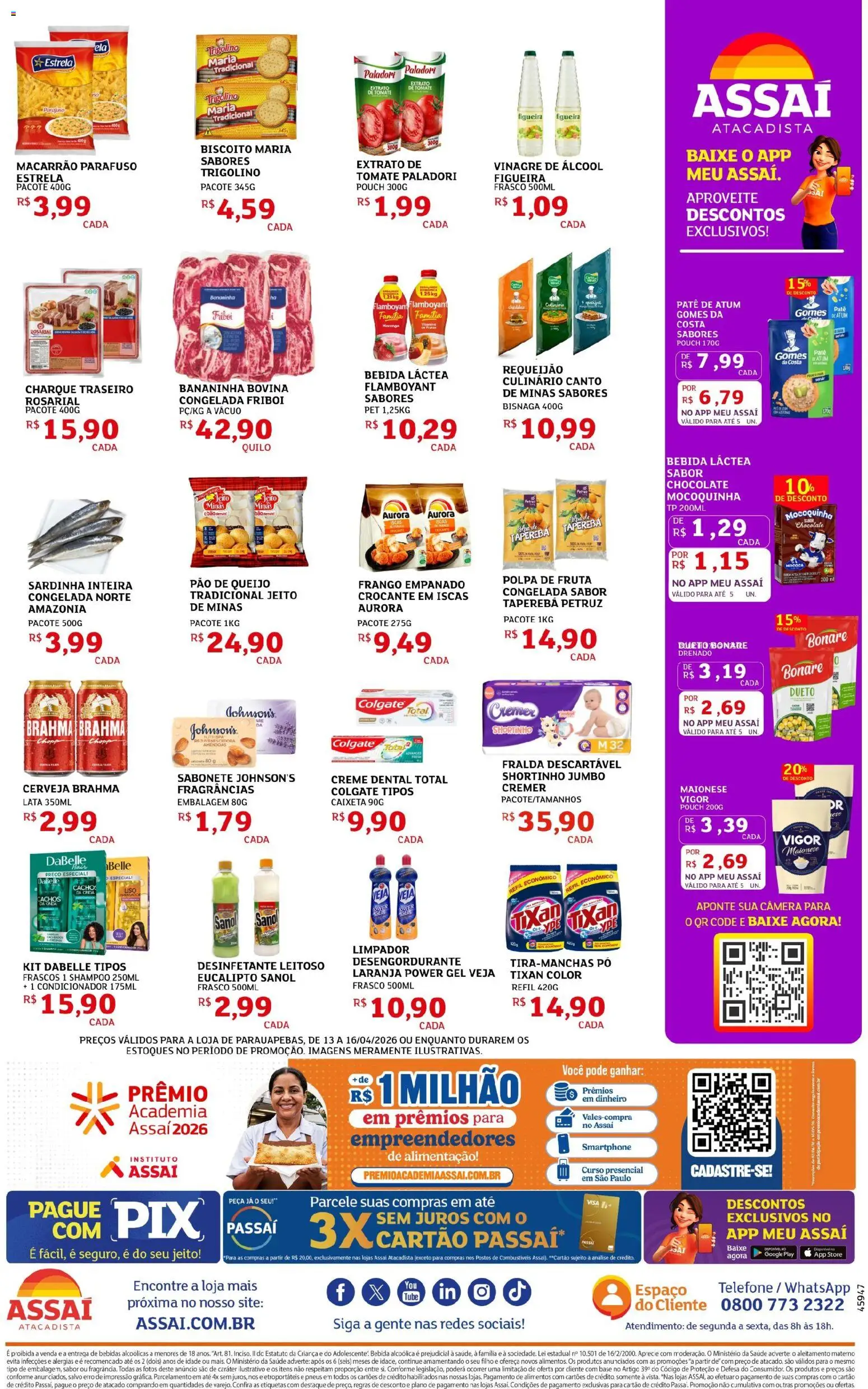 Assaí Atacadista Folheto - válido de 13.04.2026 | Página: 2 | Produtos: Desengordurante, Vinagre, Pão, Maionese