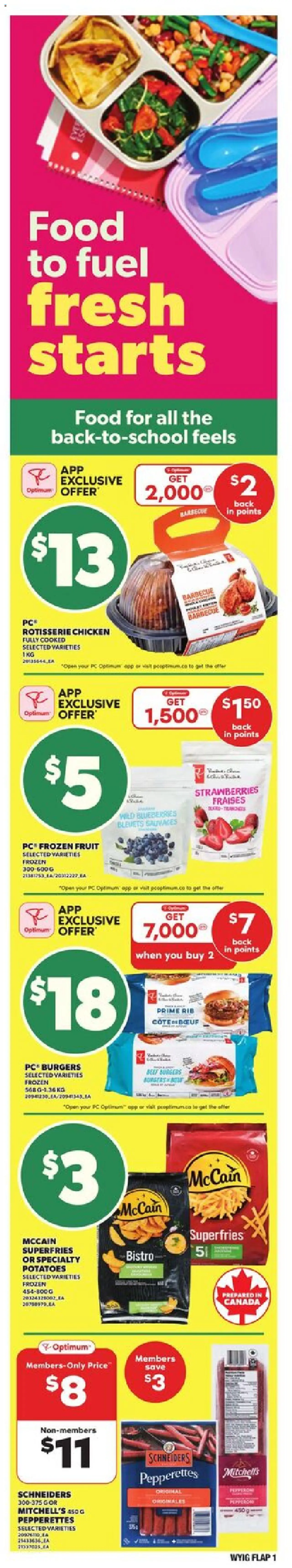Independent Grocer flyer valid from 21.08.2025 | Page: 2 | Products: Strawberries, PC, Potatoes, Chicken
