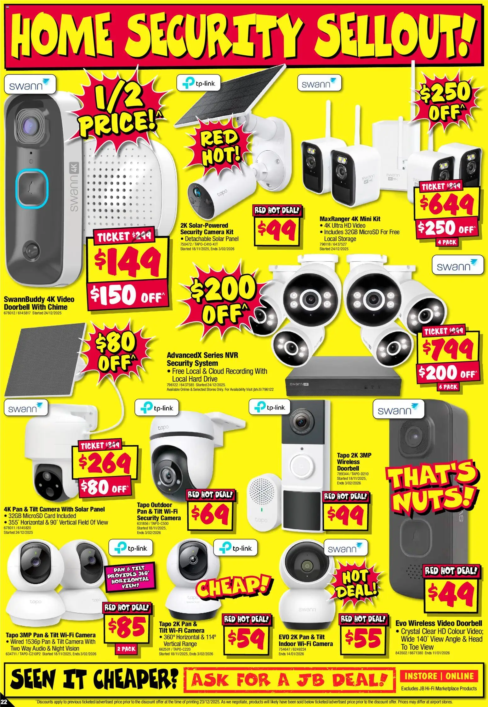JB Hi-Fi catalogue - valid from 02.01.2026 | Page: 22 | Products: Nuts, Doorbell, Camera, Audio