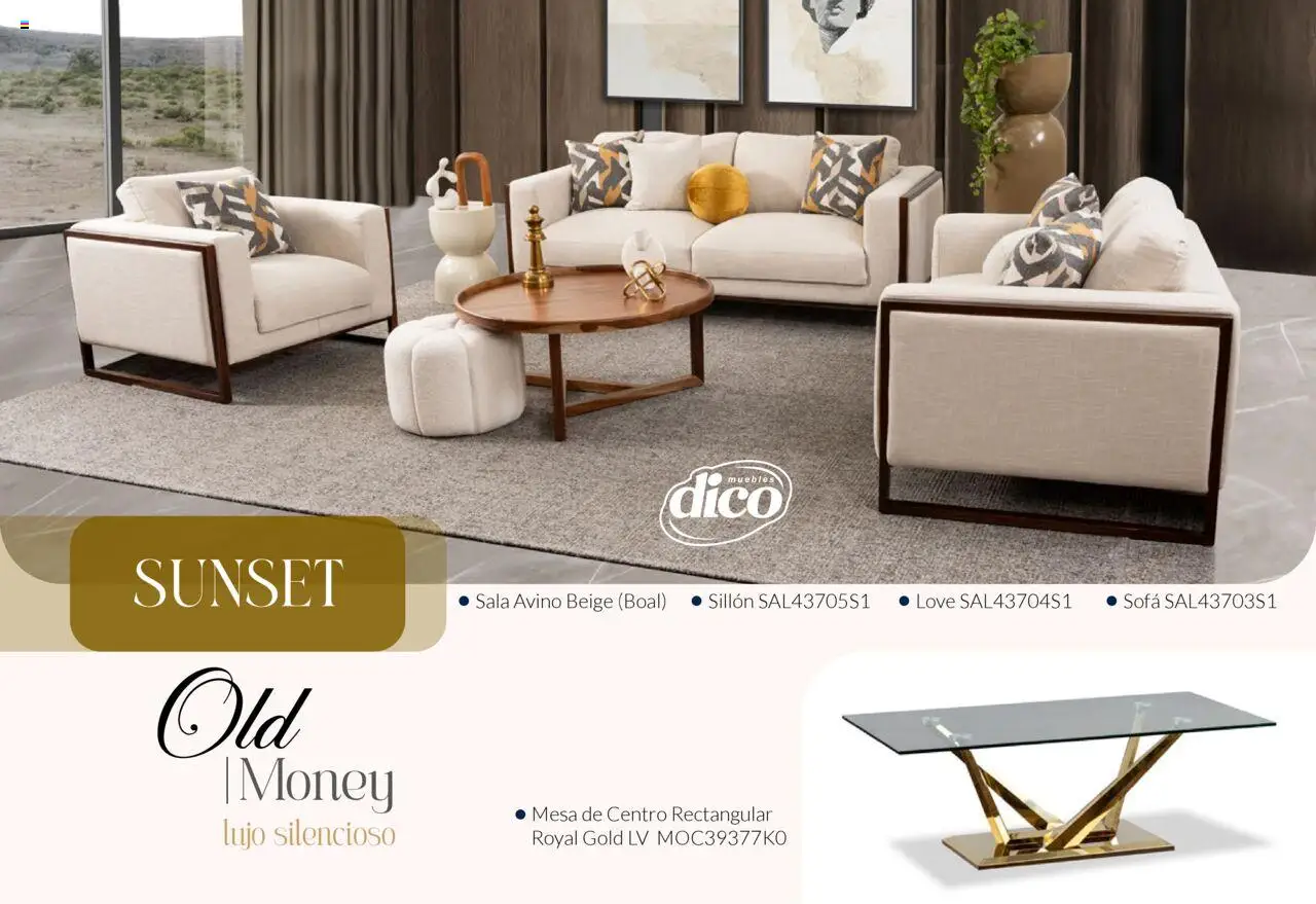 Nuevas ofertas de Muebles Dico válidas en toda la República Mexicana desde el 13.02.2025. ¡Encuentra las mejores ofertas en Muebles Dico catálogo Colección Old Money! | Página: 18 | Productos: Sofá, Sillón, Mesa de centro, Mesa