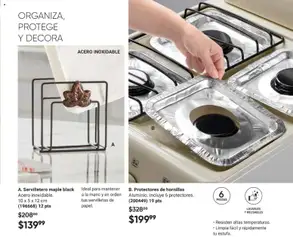 Vista previa de A. Servilletero maple black, Acero inoxidable. 10 x 5 x 12 cm (196668) 12 pts. Ideal para mantener a la mano y en orden tus servilletas de papel., nuevo folleto de la tienda, válido en México a partir del 10.01.2026 | Página: 53 | Productos: Servilletas, Servilletero