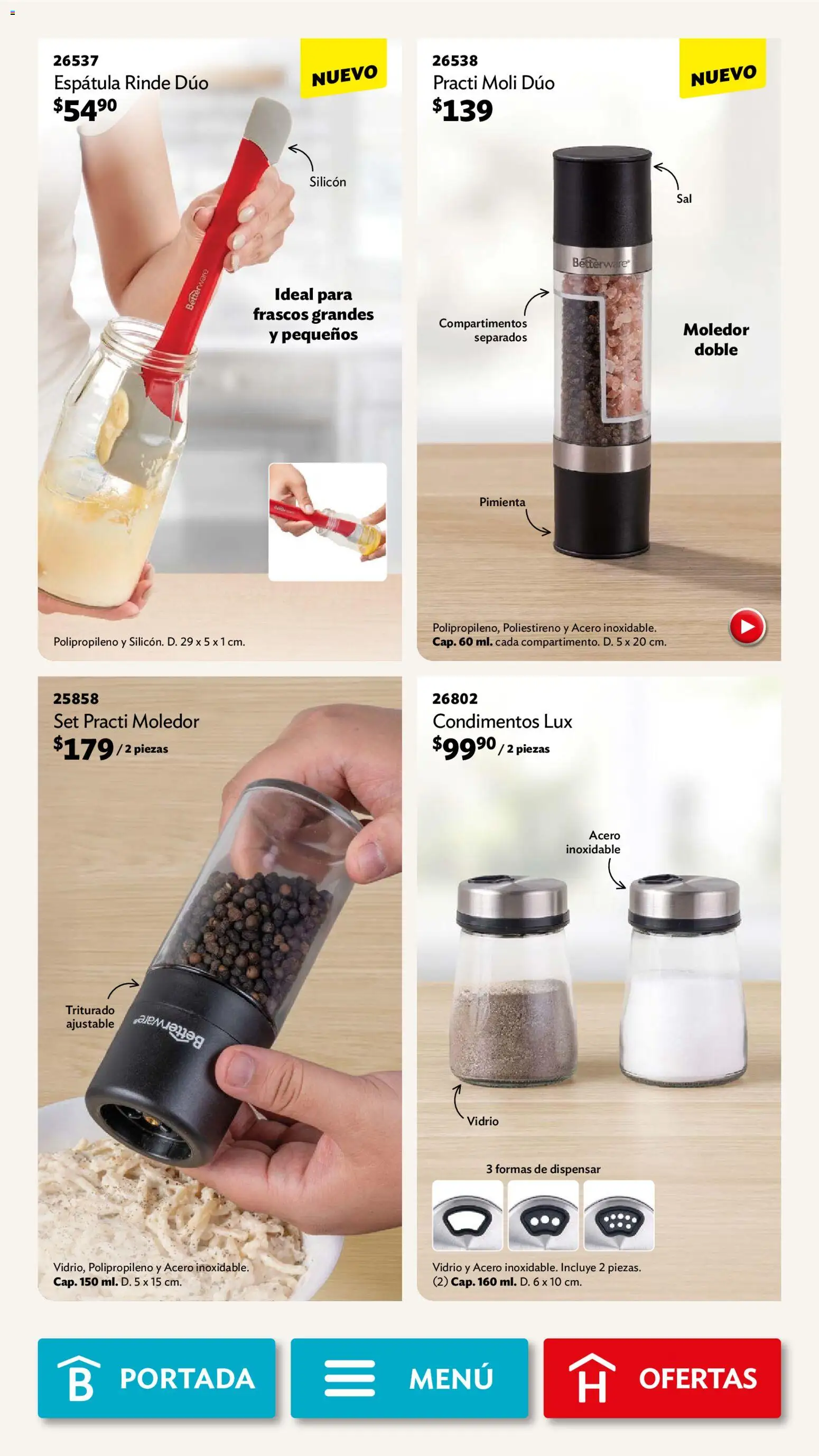 Nuevas ofertas de Betterware válidas en toda la República Mexicana desde el 04.05.2026. ¡Encuentra las mejores ofertas en Betterware campaña 5 2026! | Página: 37 | Productos: Pimienta, Espátula