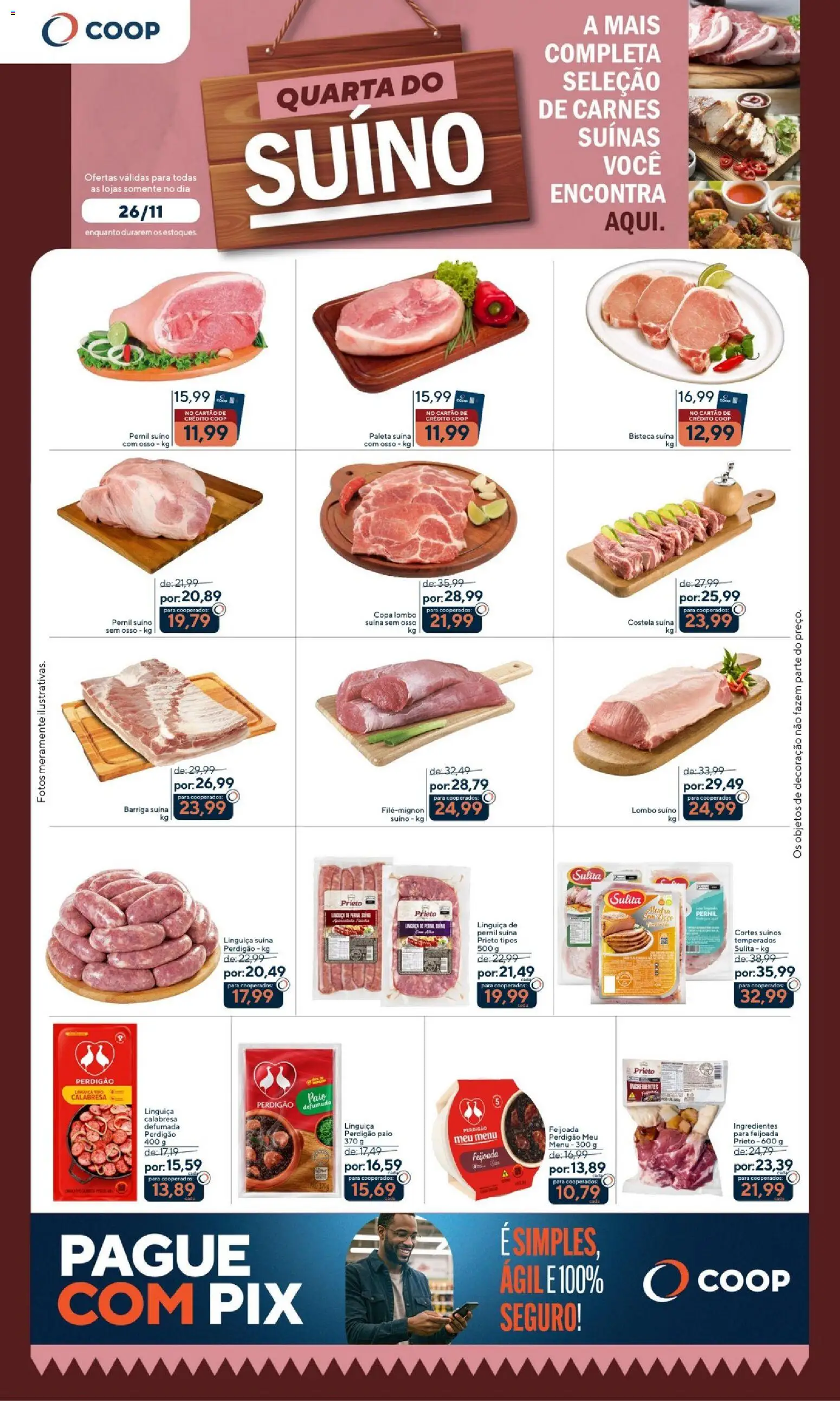 Coop Folheto - válido de 26.11.2025 | Página: 1 | Produtos: Linguiça, Lombo, Pernil, Copa