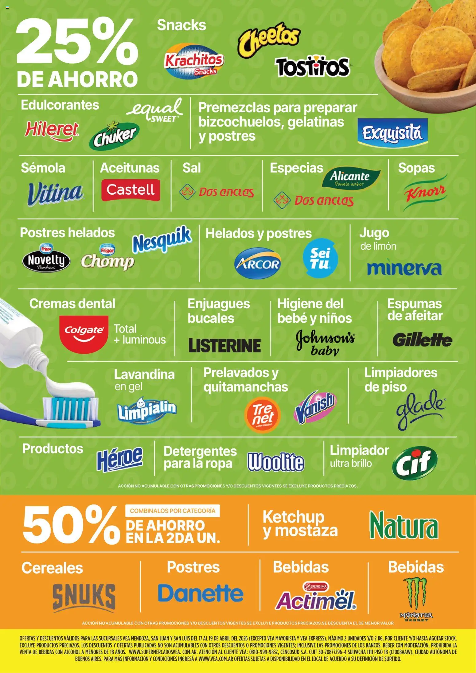 Vea - Ofertas fin de semana Cuyo │ válido desde el 17.04.2026 | Página: 7 | Productos: Ketchup, Aceitunas, Ropa, Cereales