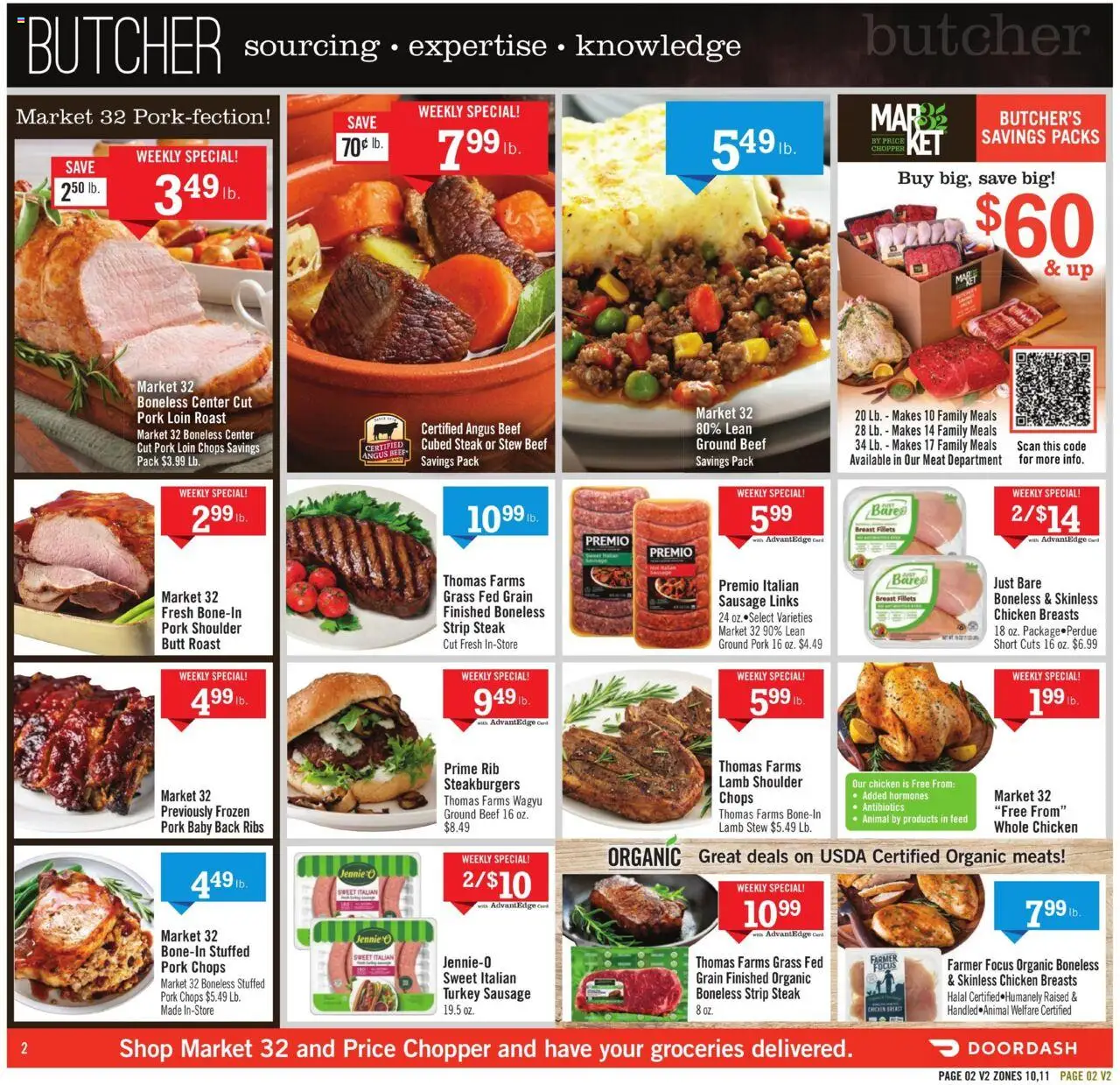 Price Chopper Weekly Ad - valid from 19.10.2025 | Page: 2 | Products: Pork, Beef, Sausage