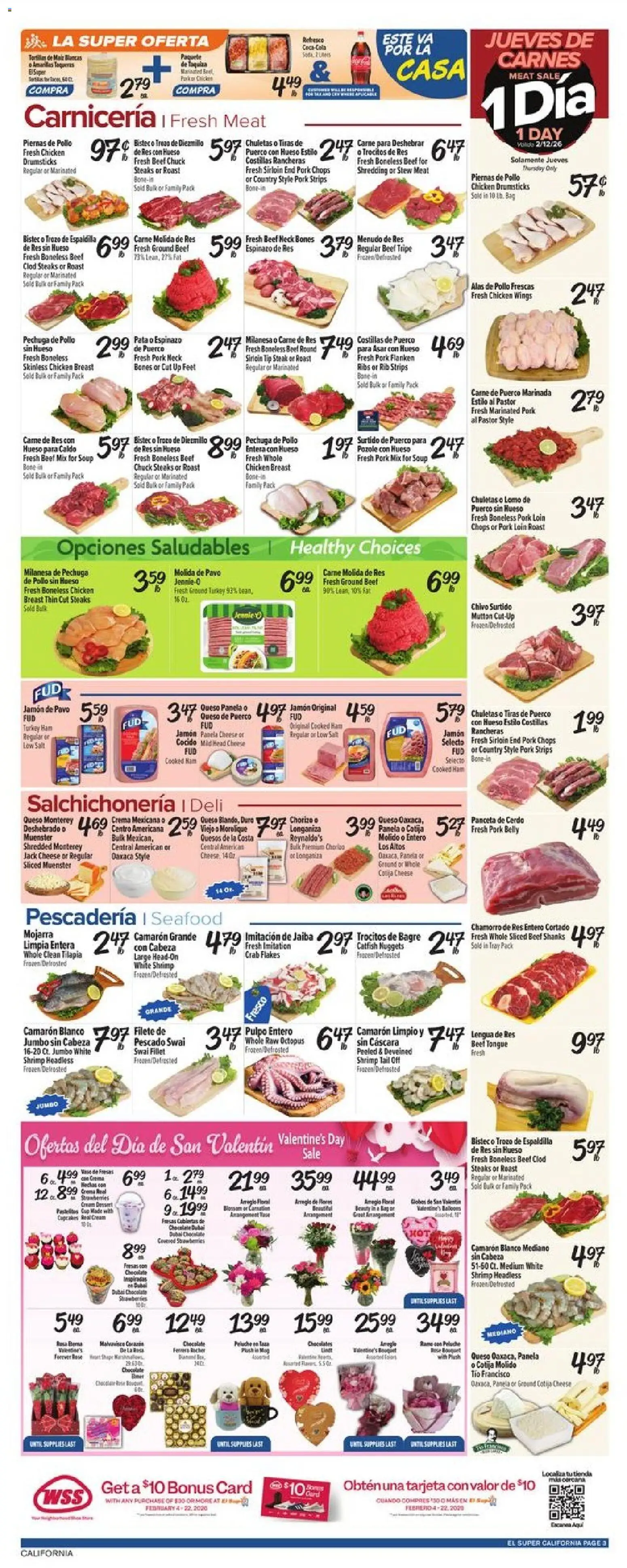El Super Weekly Ad - valid from 11.02.2026 | Page: 3 | Products: Cheese, Pork, Flakes, Salt