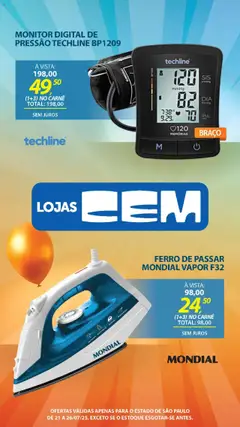 Lojas Cem Folheto - válido de 21.07.2025 | Página: 111 | Produtos: Ferro, Ferro de passar, Carne, Monitor
