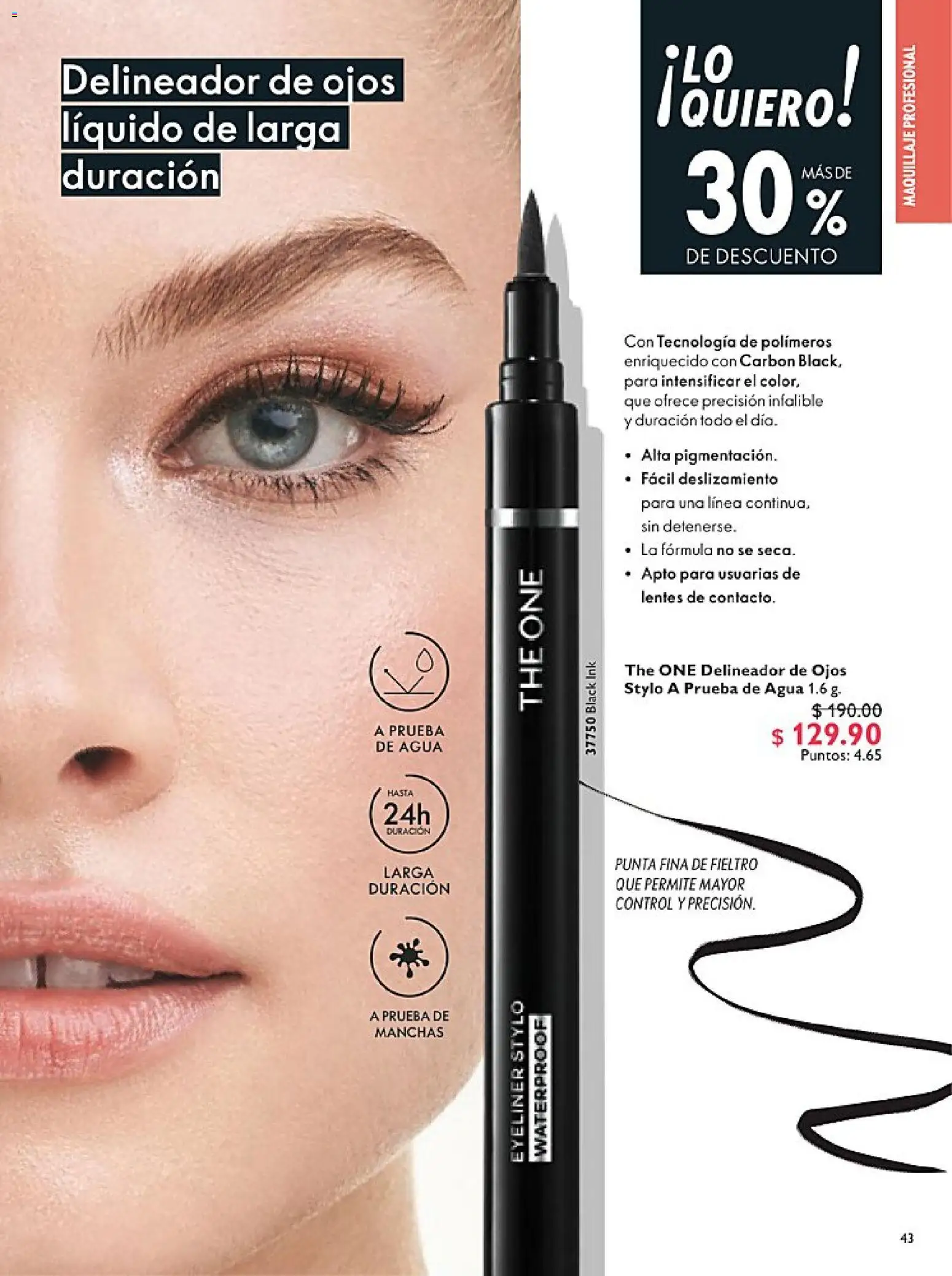 Nuevas ofertas de Oriflame válidas en toda la República Mexicana desde el 14.02.2026. ¡Encuentra las mejores ofertas en Oriflame campaña 3 2026! | Página: 43 | Productos: Agua, Maquillaje, Delineador de ojos, Delineador