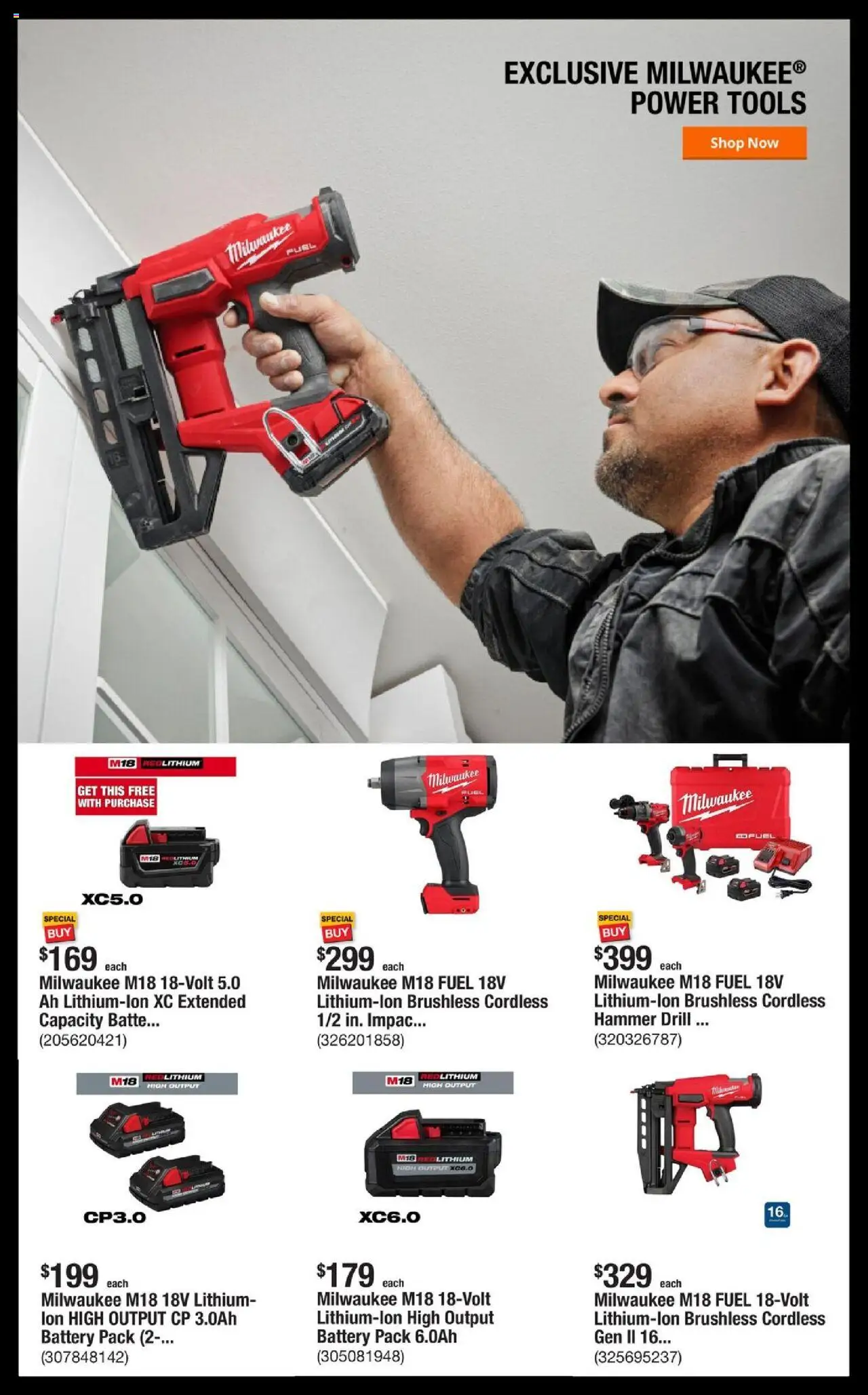 Home Depot Shop Pro Ad - valid from 04.08.2025 | Page: 4 | Products: Battery, Hammer