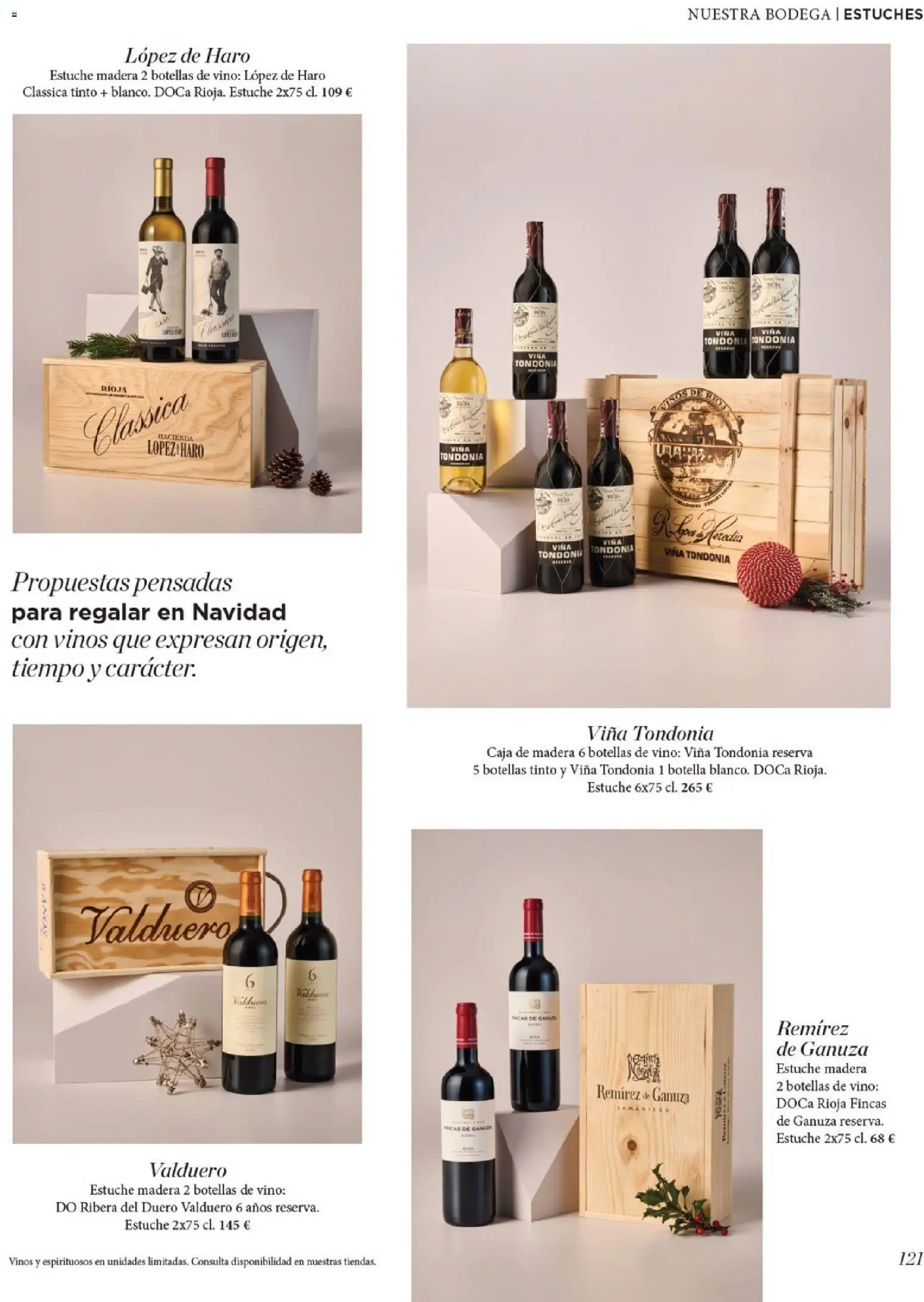 Nuevas ofertas de El Corte Inglés válidas en toda la República Mexicana desde el 19.11.2025. ¡Encuentra las mejores ofertas en El Corte Inglés catálogo El Placer De Regalar! | Página: 121 | Productos: Estuche, Botella, Vino, Caja