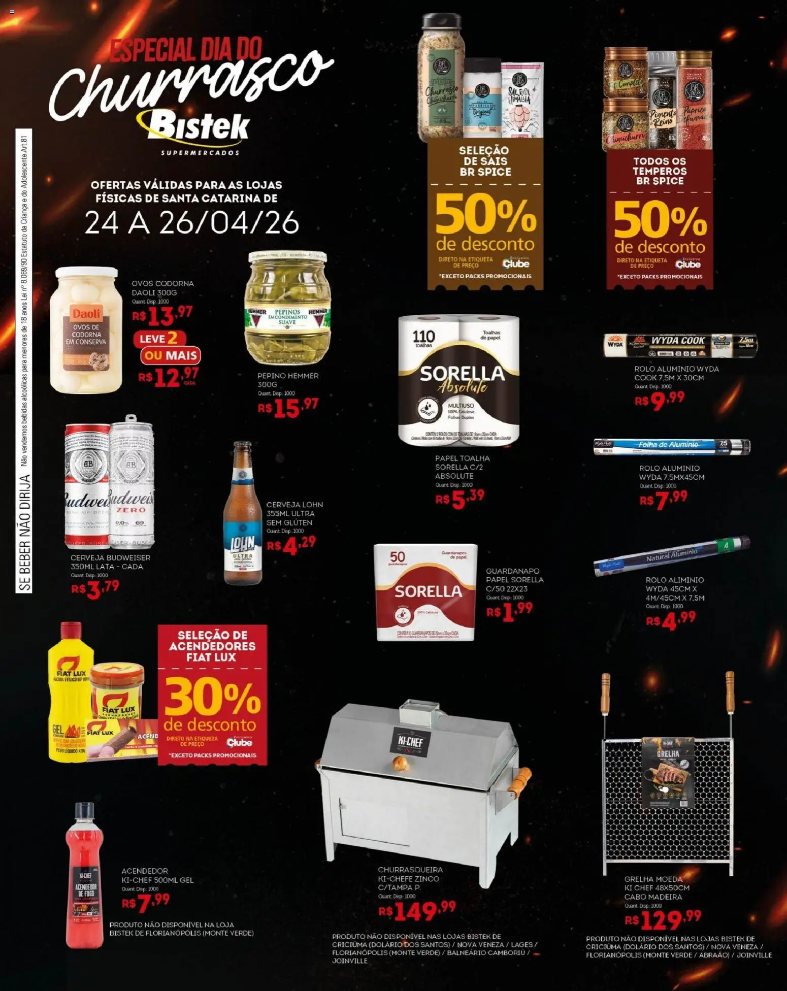 Bistek Supermercados Folheto - válido de 24.04.2026 | Página: 2 | Produtos: Ovos, Cerveja, Ovos de codorna, Churrasqueira