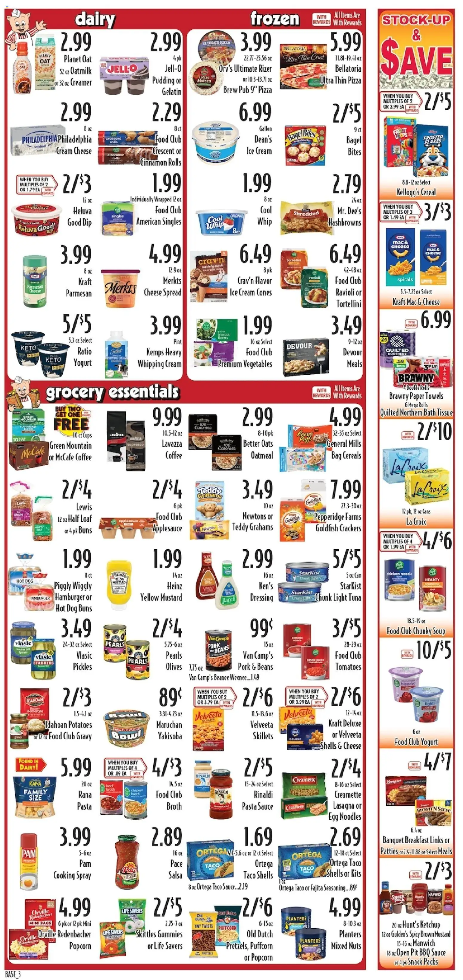 Piggly Wiggly Weekly Ad - valid from 28.01.2026 | Page: 3 | Products: Pork, Cereals, Ice cream, Vegetables