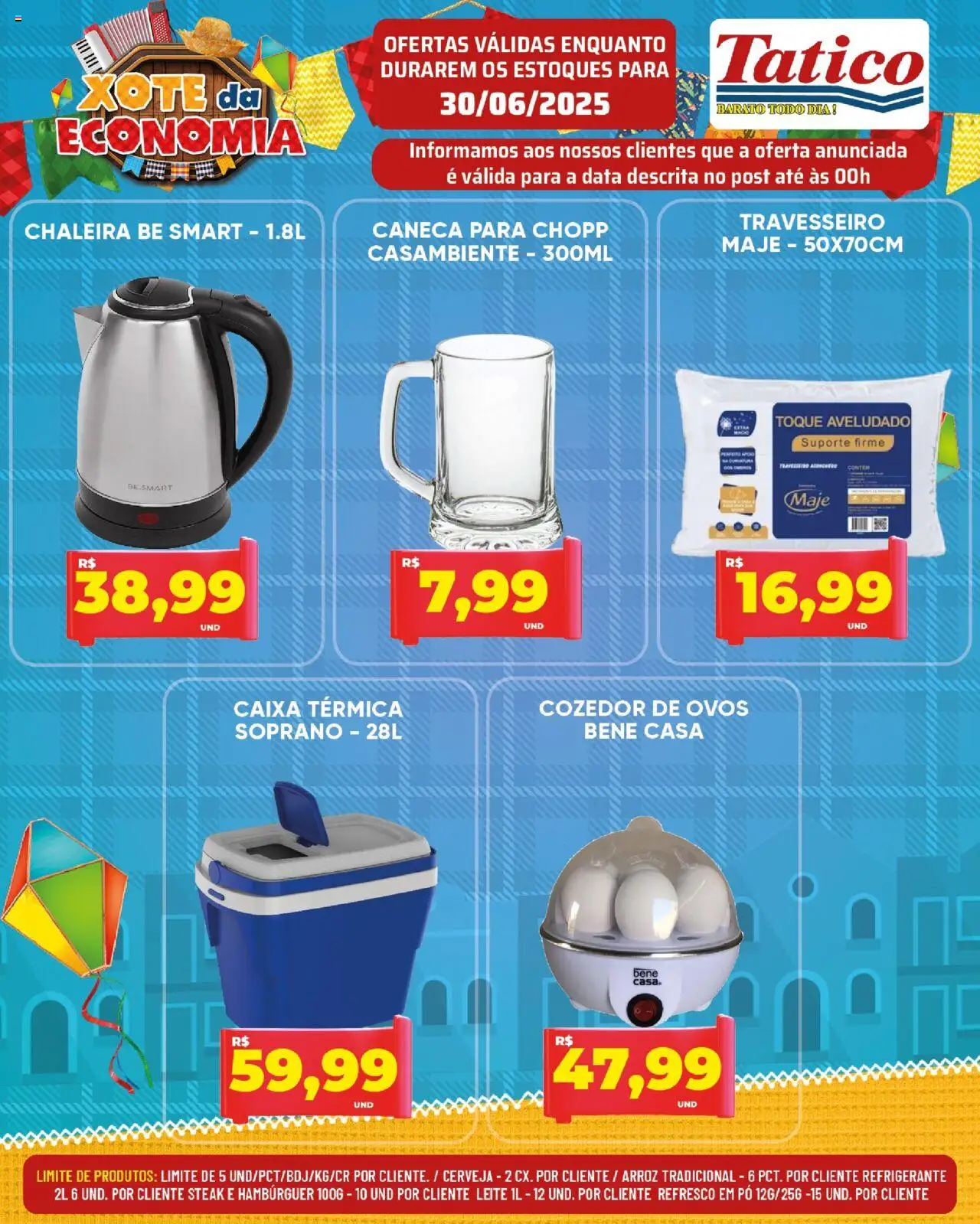 Tatico Folheto - válido de 30.06.2025 | Página: 15 | Produtos: Leite, Cerveja, Arroz, Hambúrguer