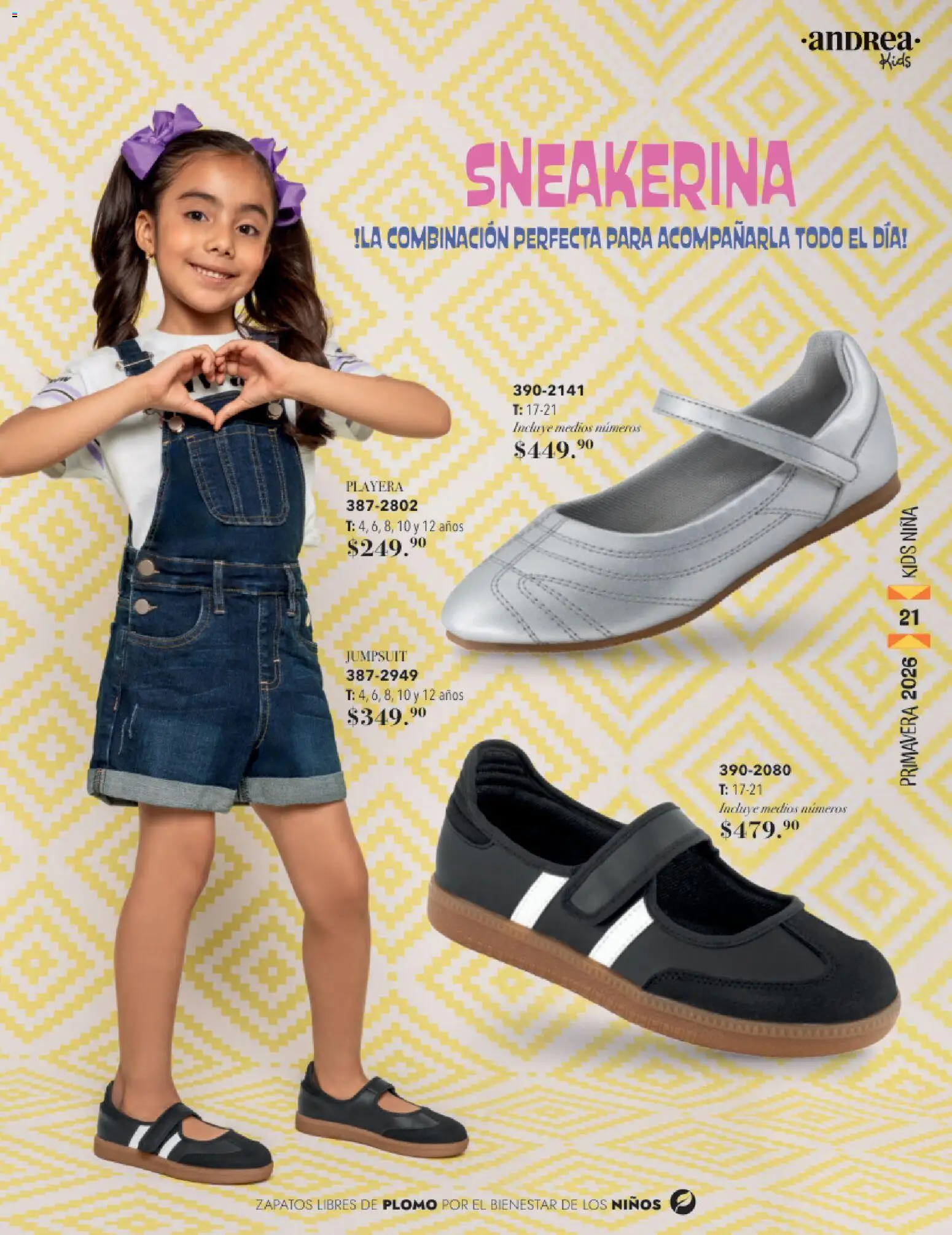 Nuevas ofertas de Andrea válidas en toda la República Mexicana desde el 25.01.2026. ¡Encuentra las mejores ofertas en Andrea catálogo Infantil! | Página: 21 | Productos: Zapatos, Playera