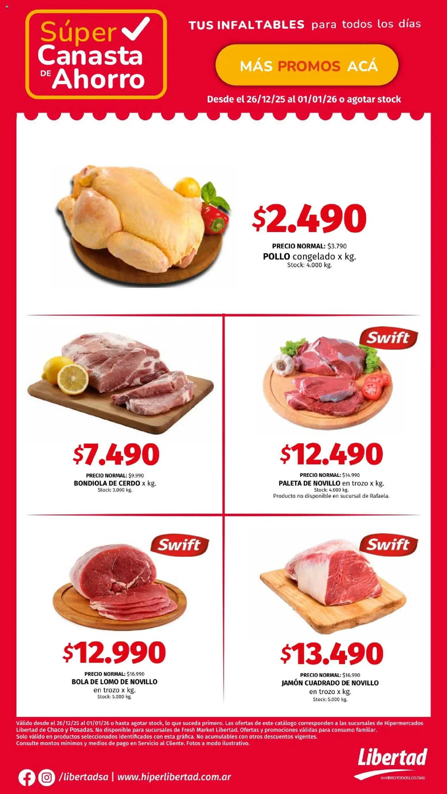 Hipermercado Libertad - CANASTA │ válido desde el 26.12.2025 | Página: 3 | Productos: Pollo, Paleta, Jamón, Canasta