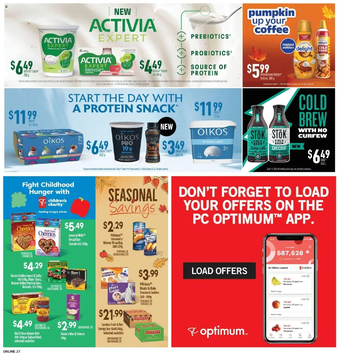 Fortinos flyer valid from 16.10.2025 | Page: 26 | Products: Cereals, Cookies, Pumpkin, Bananas
