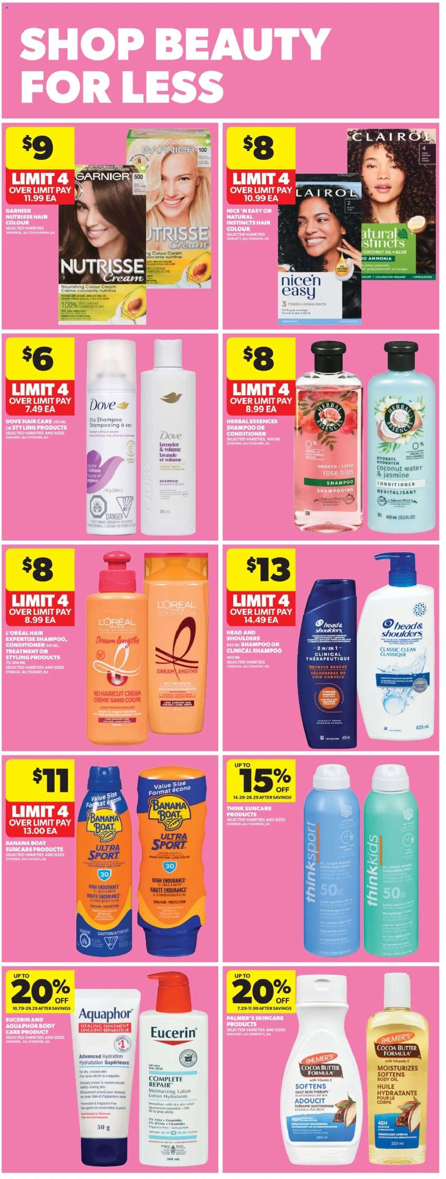 Real Canadian Superstore flyer valid from 30.04.2026 | Page: 34 | Products: Cream, Shampoo, Sunscreen, Butter
