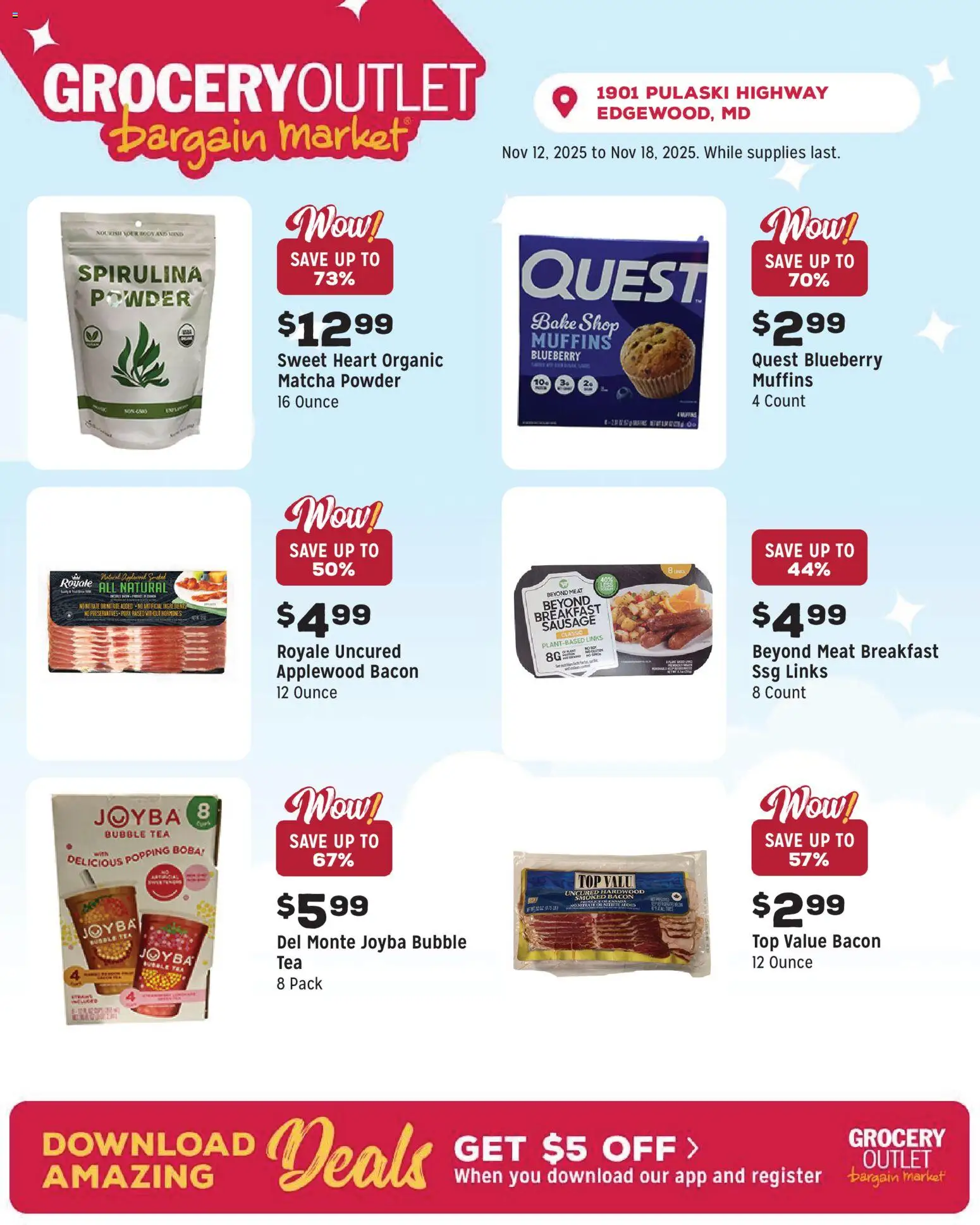 Grocery Outlet Weekly Ad - MD - valid from 12.11.2025 | Page: 8 | Products: Powder, Pork, Tea, Sausage