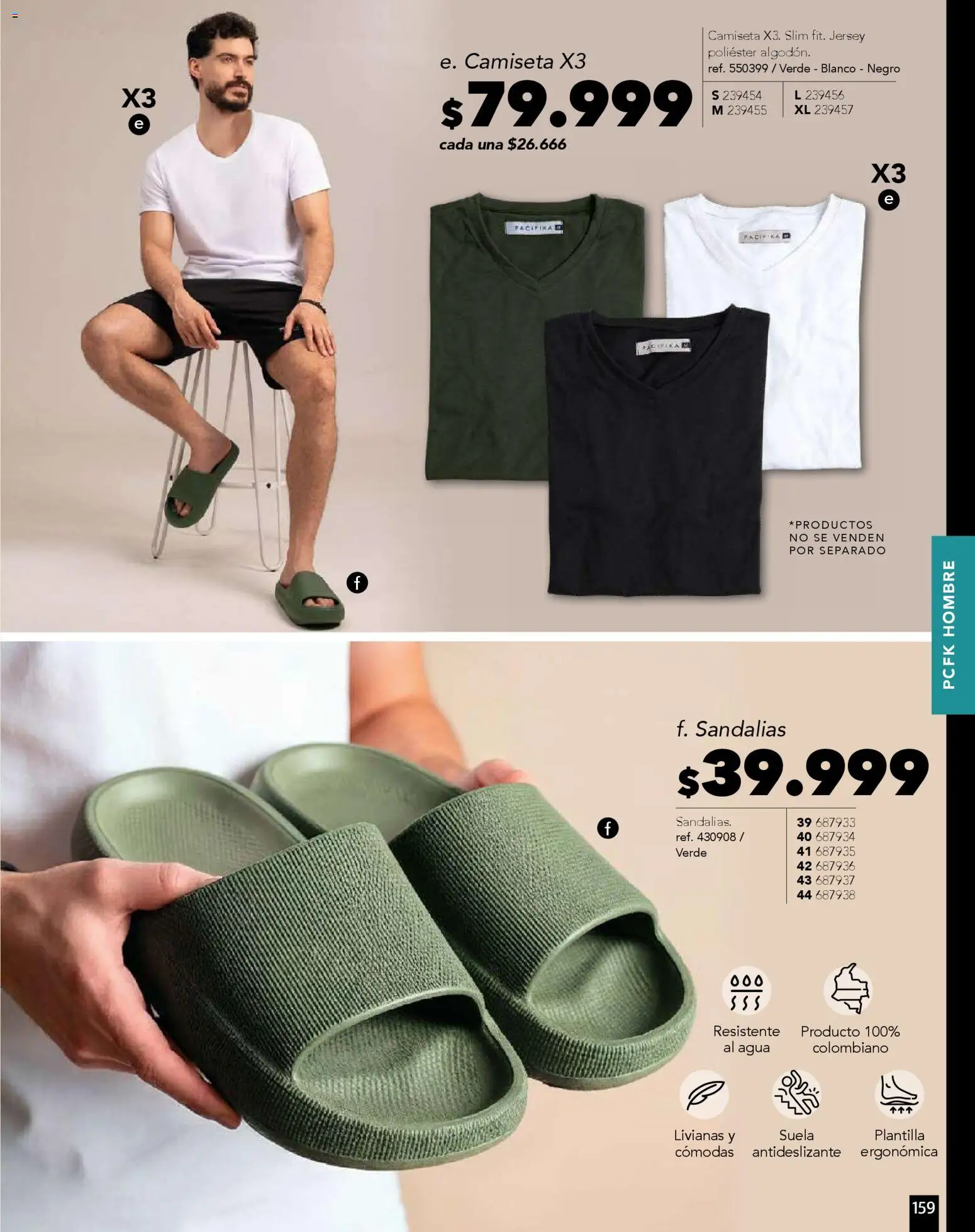 Pacifika revista - valida desde el 01.11.2025 | Página: 159 | Productos: Sandalias, Agua, Camiseta