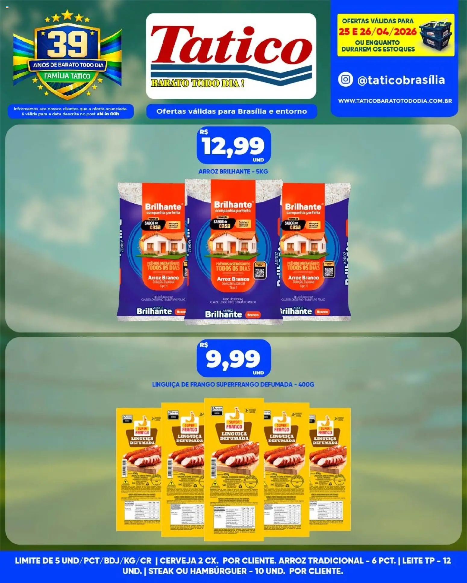 Tatico Folheto - válido de 25.04.2026 | Página: 10 | Produtos: Leite, Cerveja, Arroz, Frango