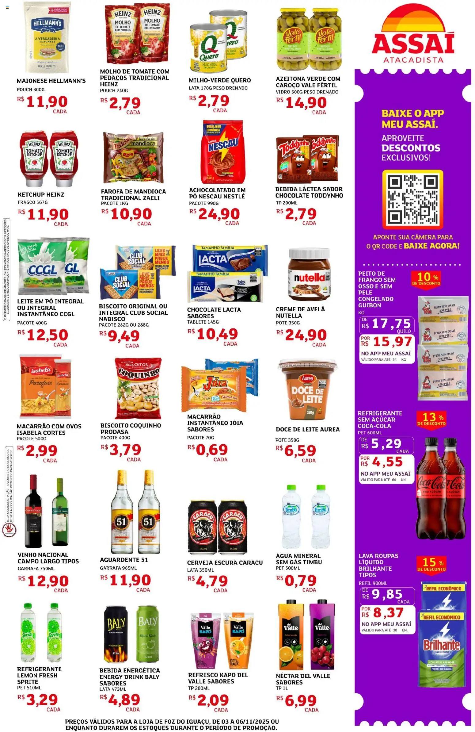 Assaí Atacadista Folheto - válido de 03.11.2025 | Página: 3 | Produtos: Cerveja, Bebida, Frango, Farofa
