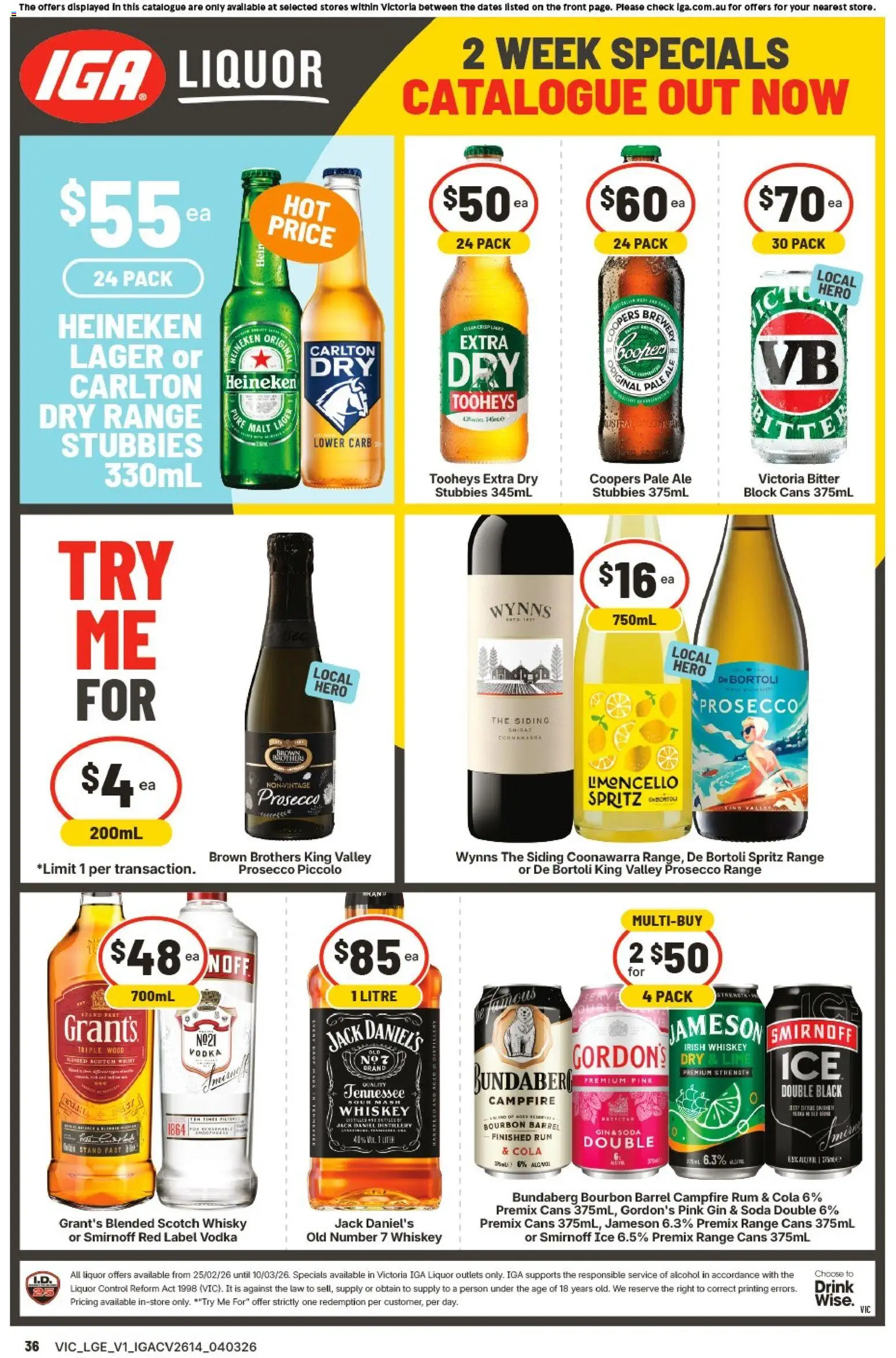 IGA catalogue - valid from 04.03.2026 | Page: 5 | Products: Gin, Vodka, Whiskey, Scotch