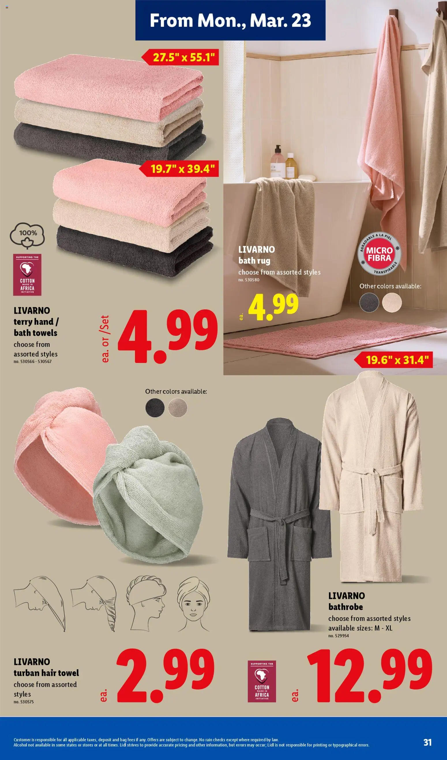 Lidl Weekly Ad - valid from 18.03.2026 | Page: 31 | Products: Bath, Bathrobe, Bag