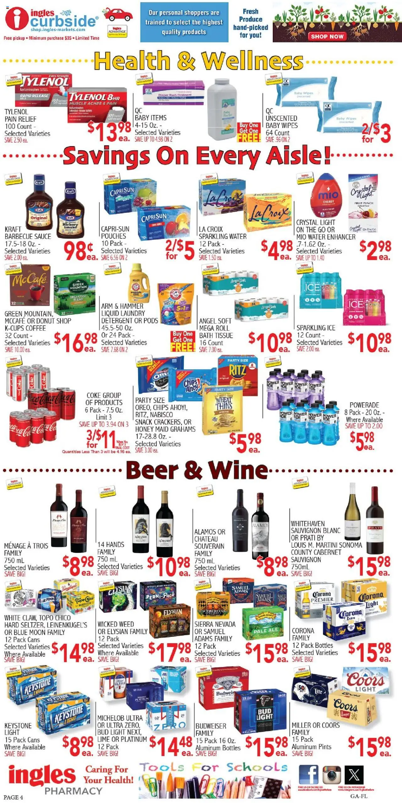 Ingles Weekly Ad - valid from 10.09.2025 | Page: 4 | Products: Chips, Water, Sauce, Lime