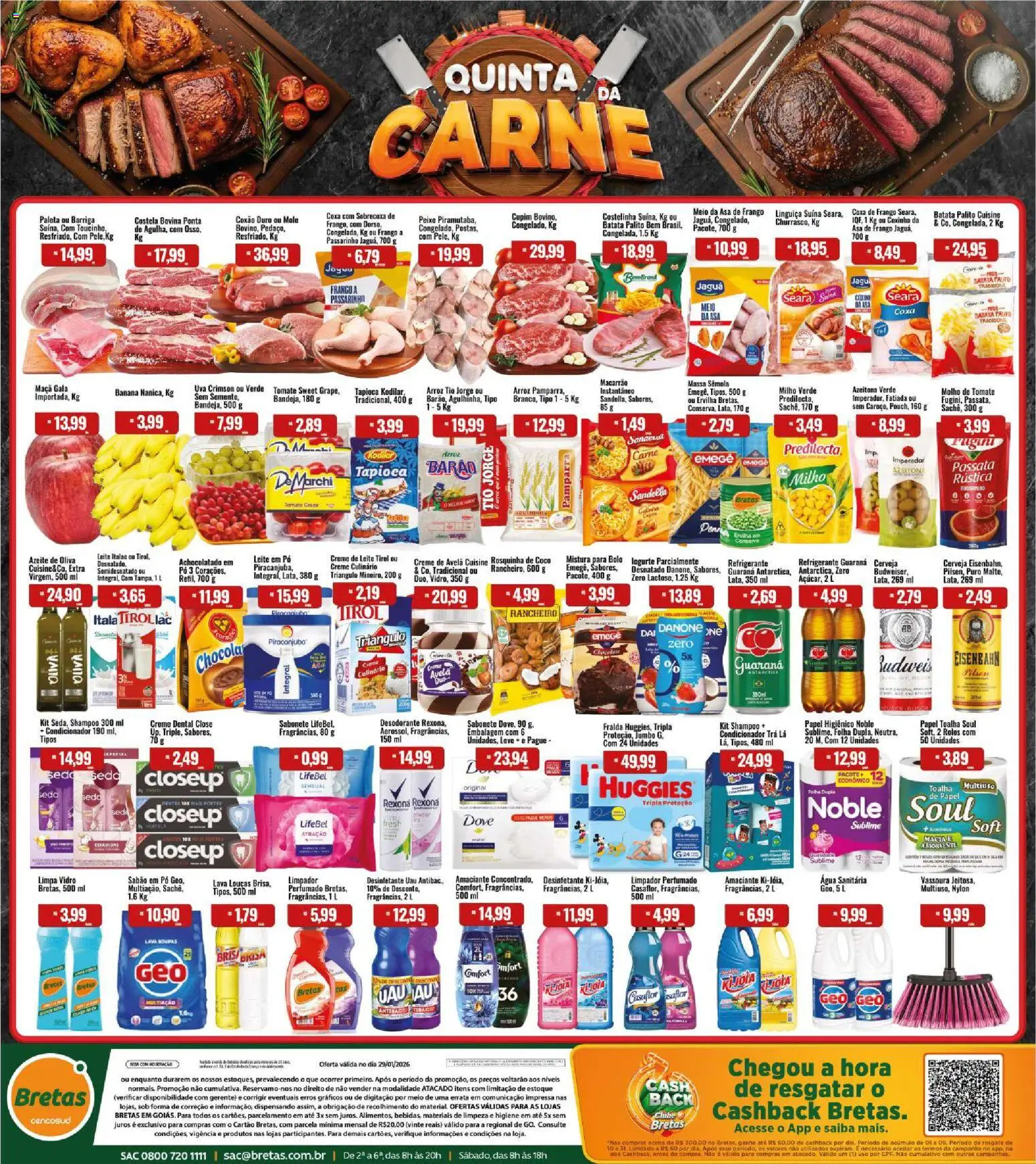 Bretas Folheto - válido de 29.01.2026 | Página: 1 | Produtos: Pó, Sabão em pó, Amaciante, Vassoura