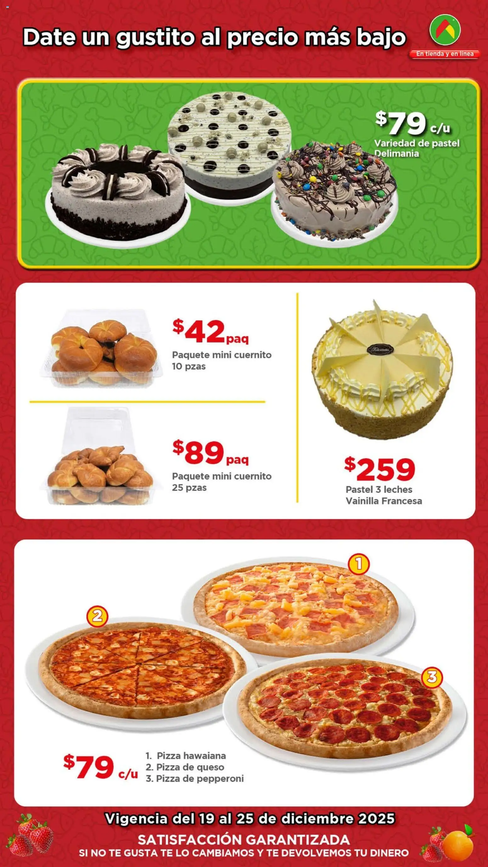 Nuevas ofertas de Bodega Aurrerá válidas en toda la República Mexicana desde el 19.12.2025. ¡Encuentra las mejores ofertas en Bodega Aurrerá folleto Ofertas! | Página: 3 | Productos: Queso, Pastel, Pizza, Té