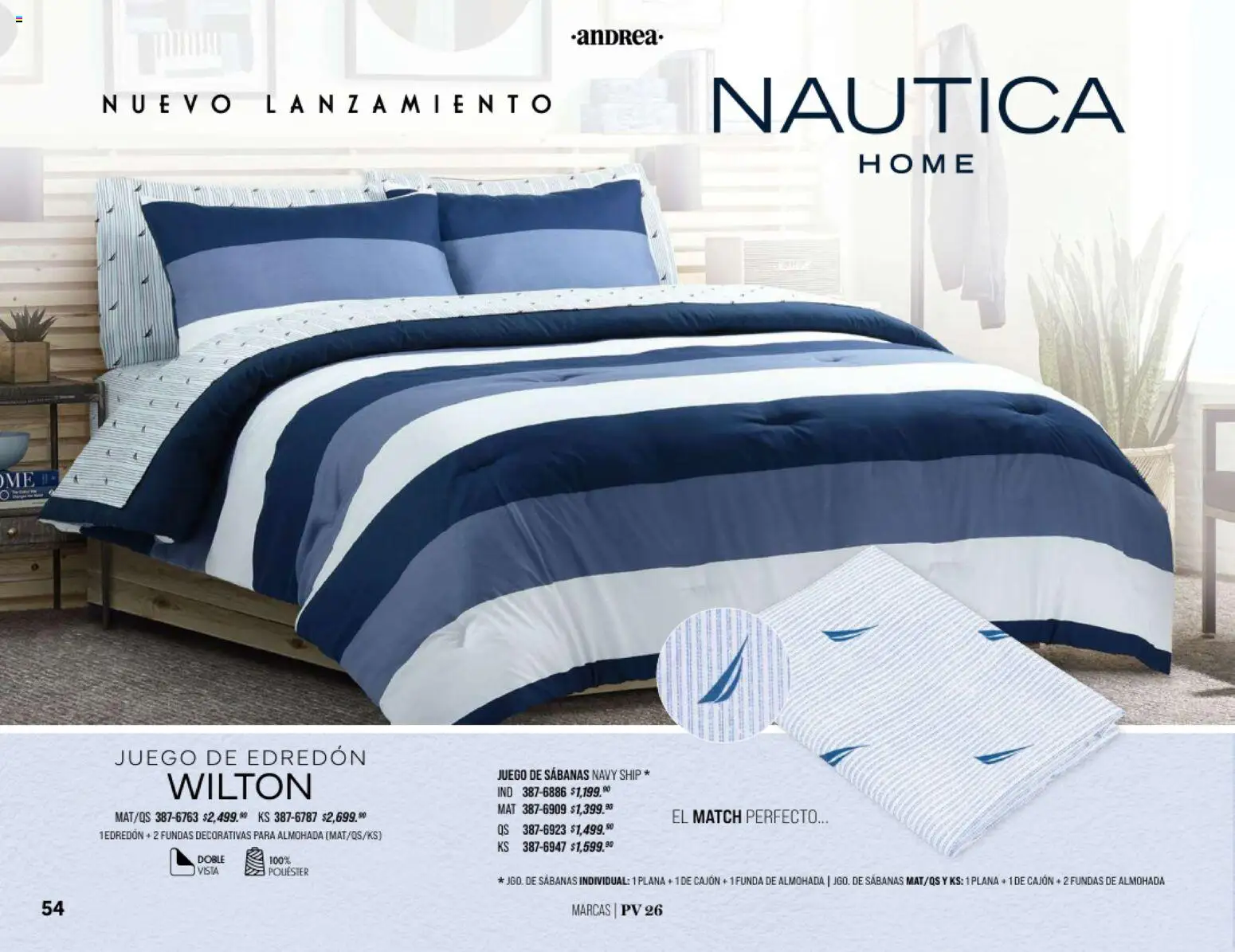 Nuevas ofertas de Andrea válidas en toda la República Mexicana desde el 25.01.2026. ¡Encuentra las mejores ofertas en Andrea catálogo Home! | Página: 54 | Productos: Funda, Funda de almohada, Almohada, Sabanas