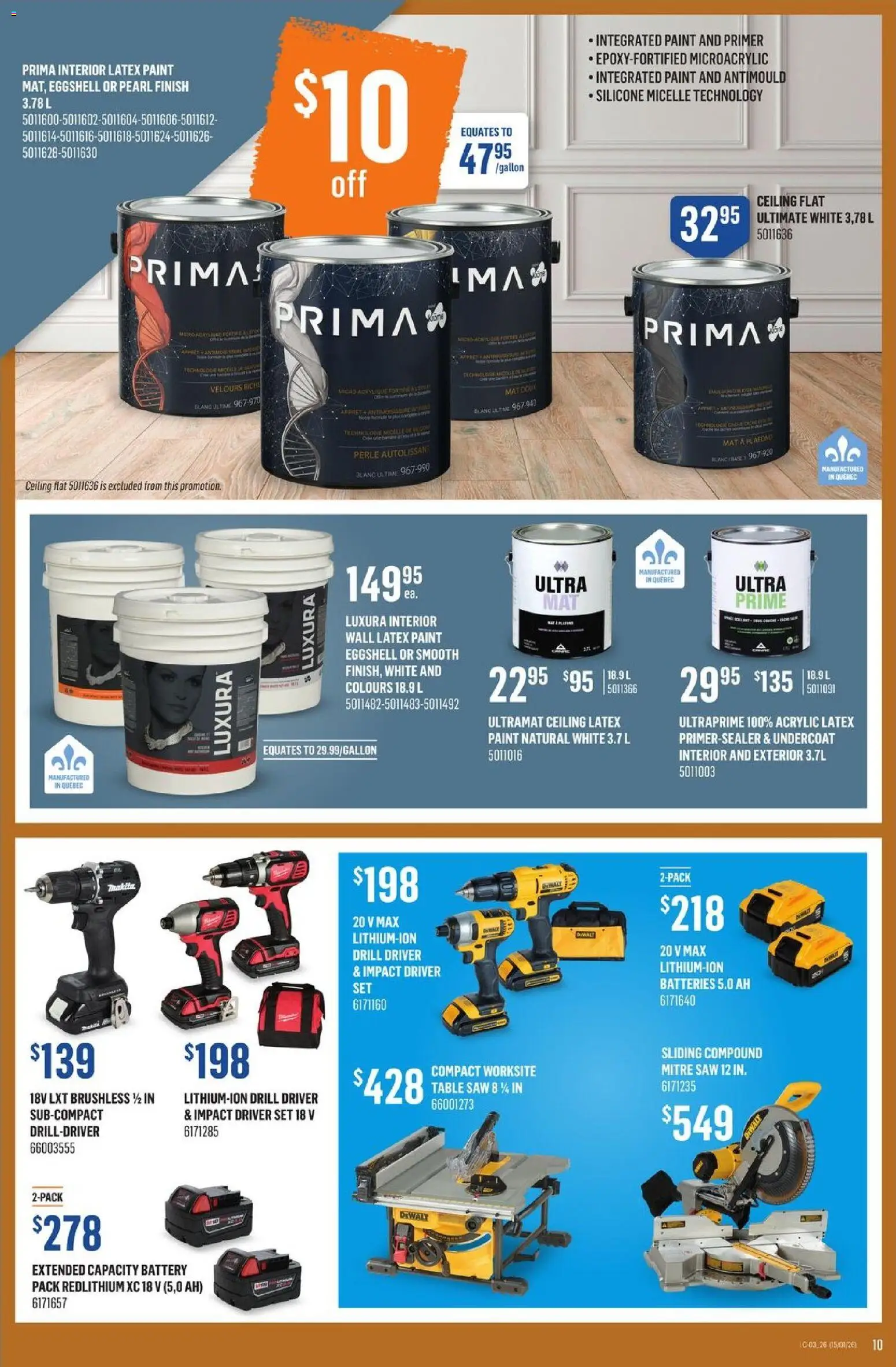 Canac flyer valid from 15.01.2026 | Page: 10 | Products: Table, Battery