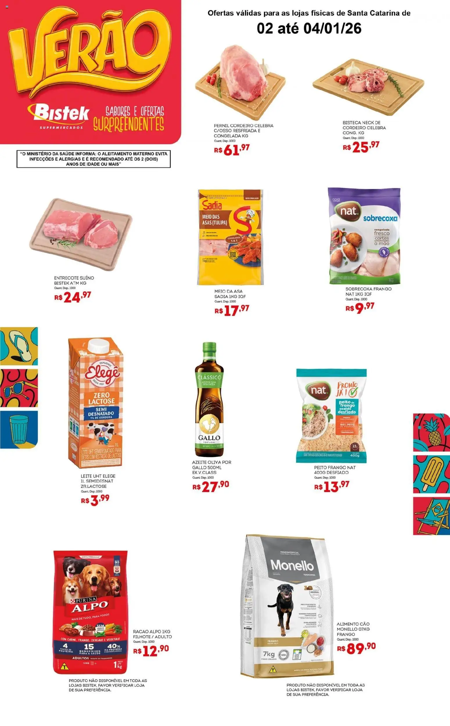 Bistek Supermercados Folheto - válido de 02.01.2026 | Página: 2 | Produtos: Pernil, Cordeiro, Frango, Peito de frango