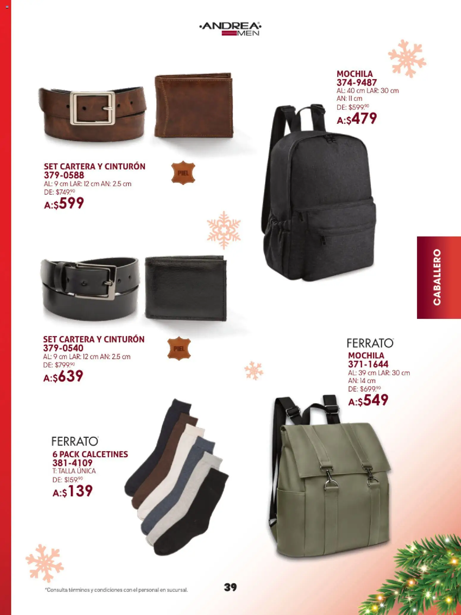 Nuevas ofertas de Andrea válidas en toda la República Mexicana desde el 23.11.2025. ¡Encuentra las mejores ofertas en Andrea catálogo Guía de regalos! | Página: 39 | Productos: Cinturón, Mochila