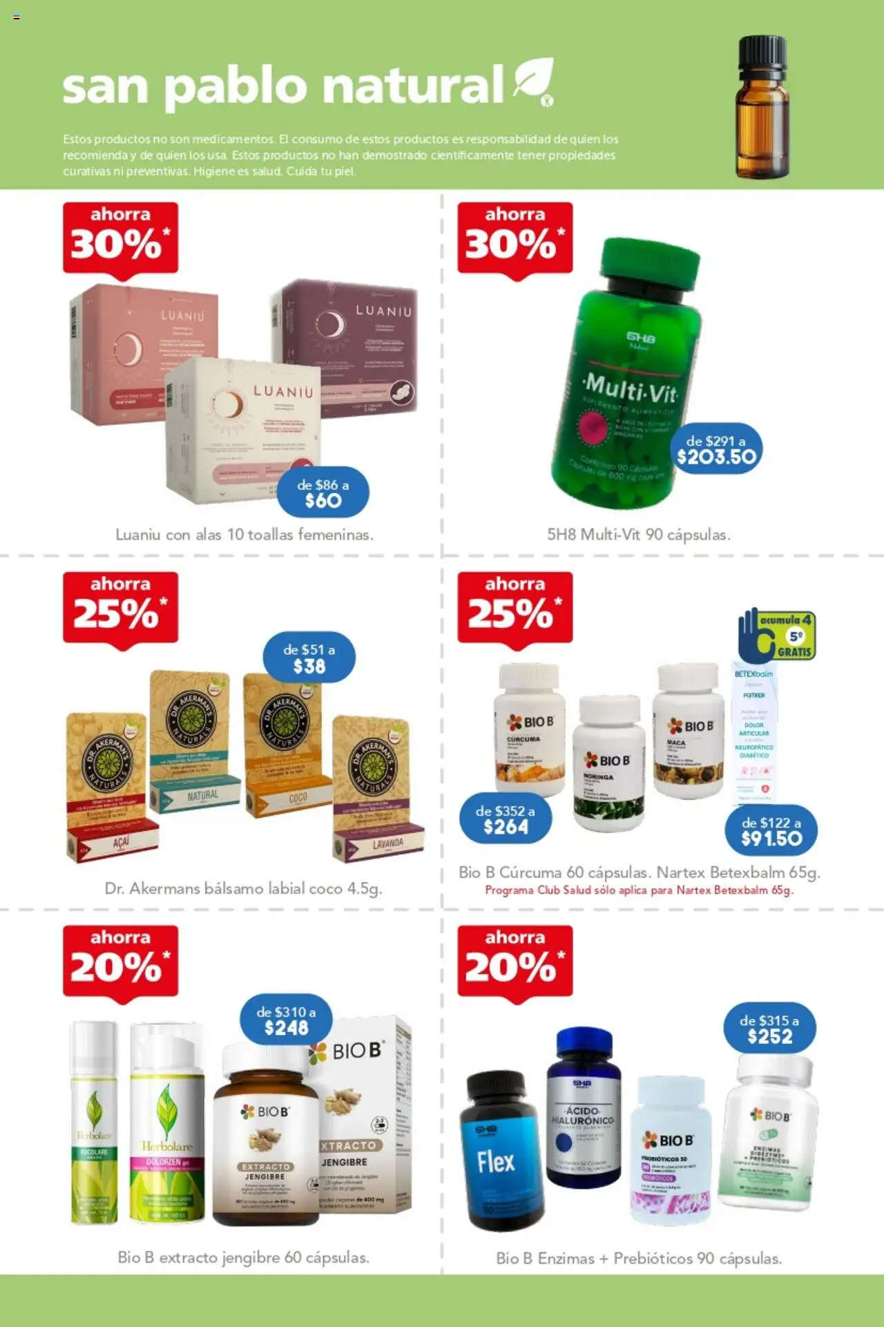 Nuevas ofertas de Farmacia San Pablo válidas en toda la República Mexicana desde el 21.09.2025. ¡Encuentra las mejores ofertas en Farmacia San Pablo - Catálogo! | Página: 8 | Productos: Bálsamo, Cúrcuma, Toallas