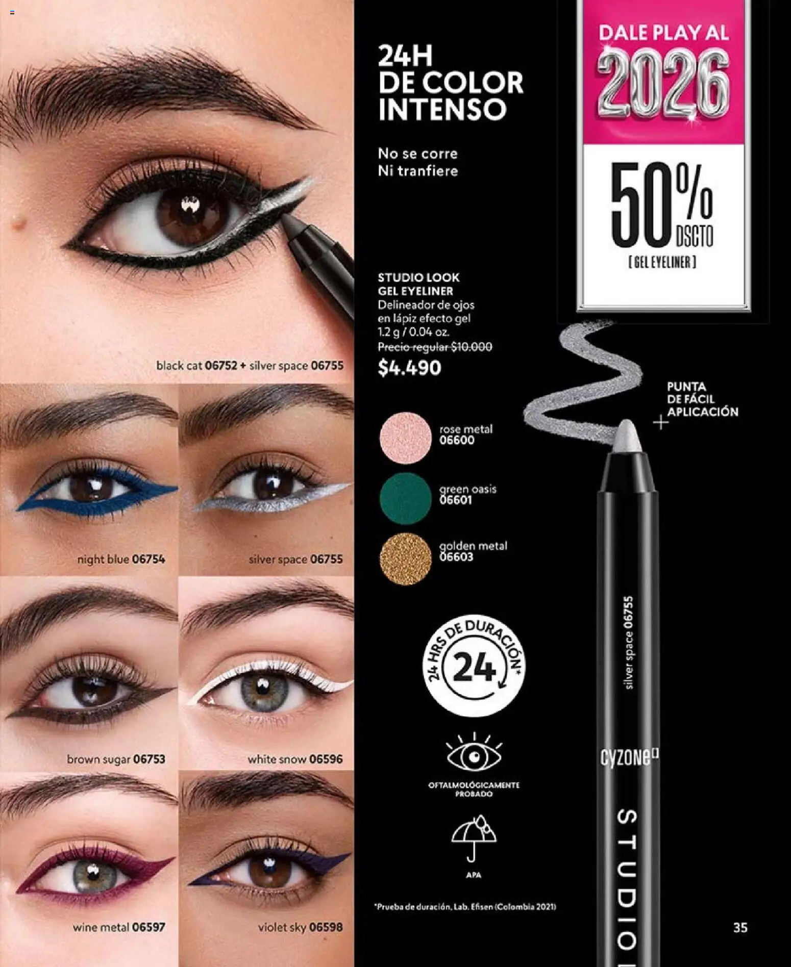 Catálogo CyZone Campaña 1 │ válido desde el 01.01.2026 | Página: 35 | Productos: Delineador de ojos, Delineador