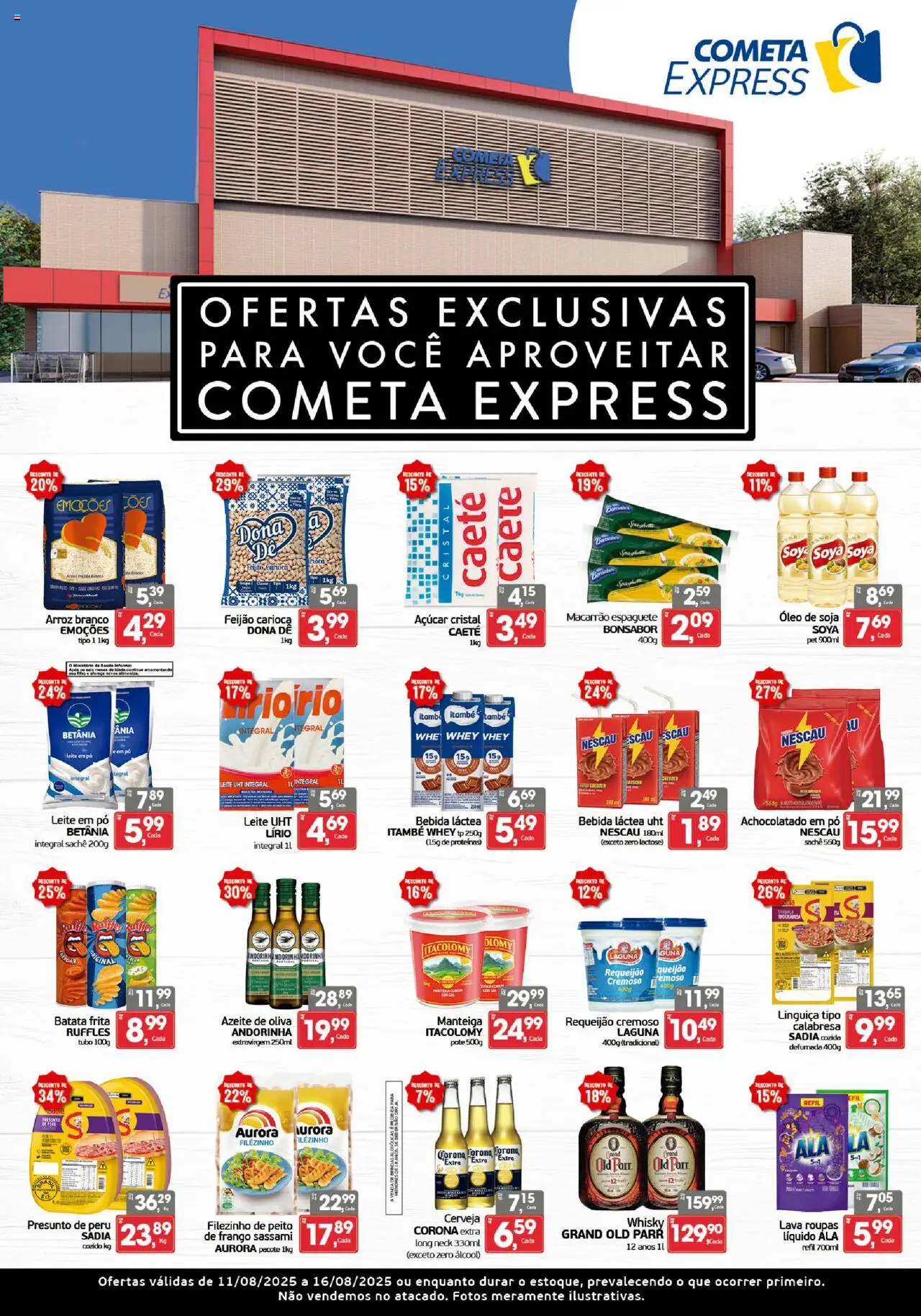 Cometa Supermercados Folheto - válido de 11.08.2025 | Página: 1 | Produtos: Óleo, Cerveja, Bebida, Açúcar