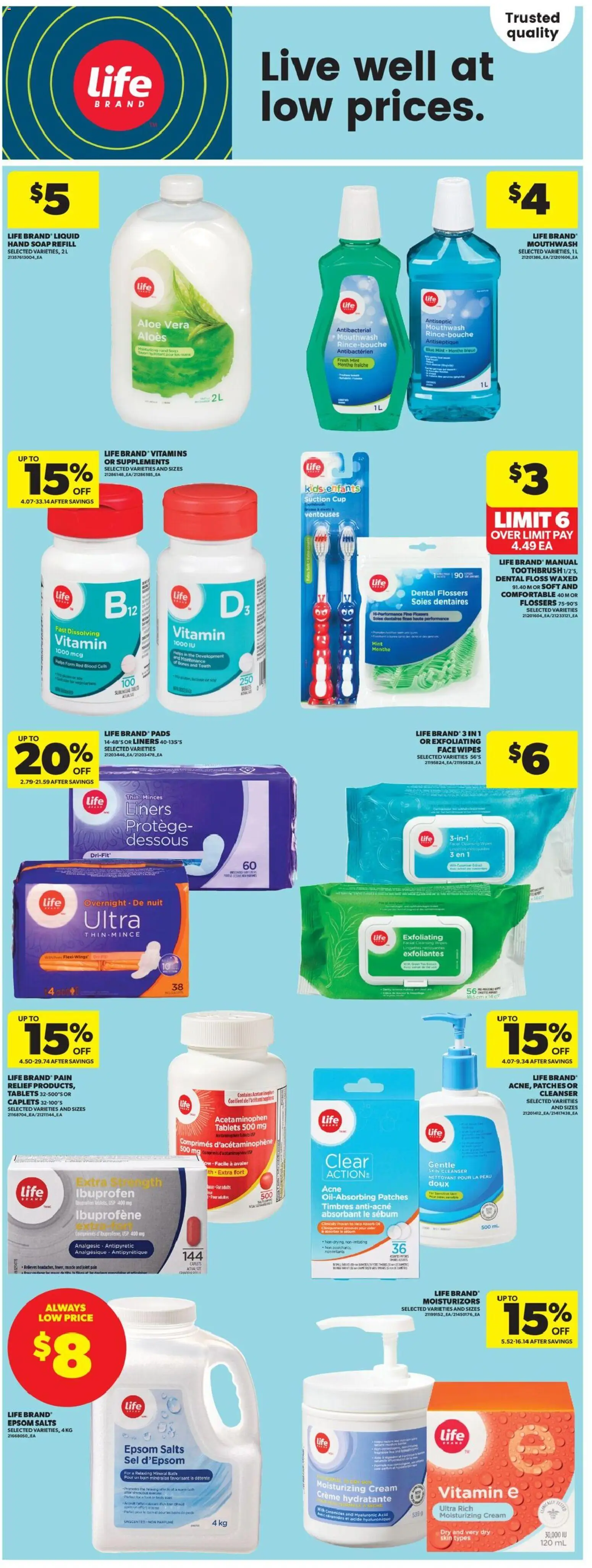 Real Canadian Superstore flyer valid from 22.01.2026 | Page: 10 | Products: Cream, Soap, Mouthwash, Bed