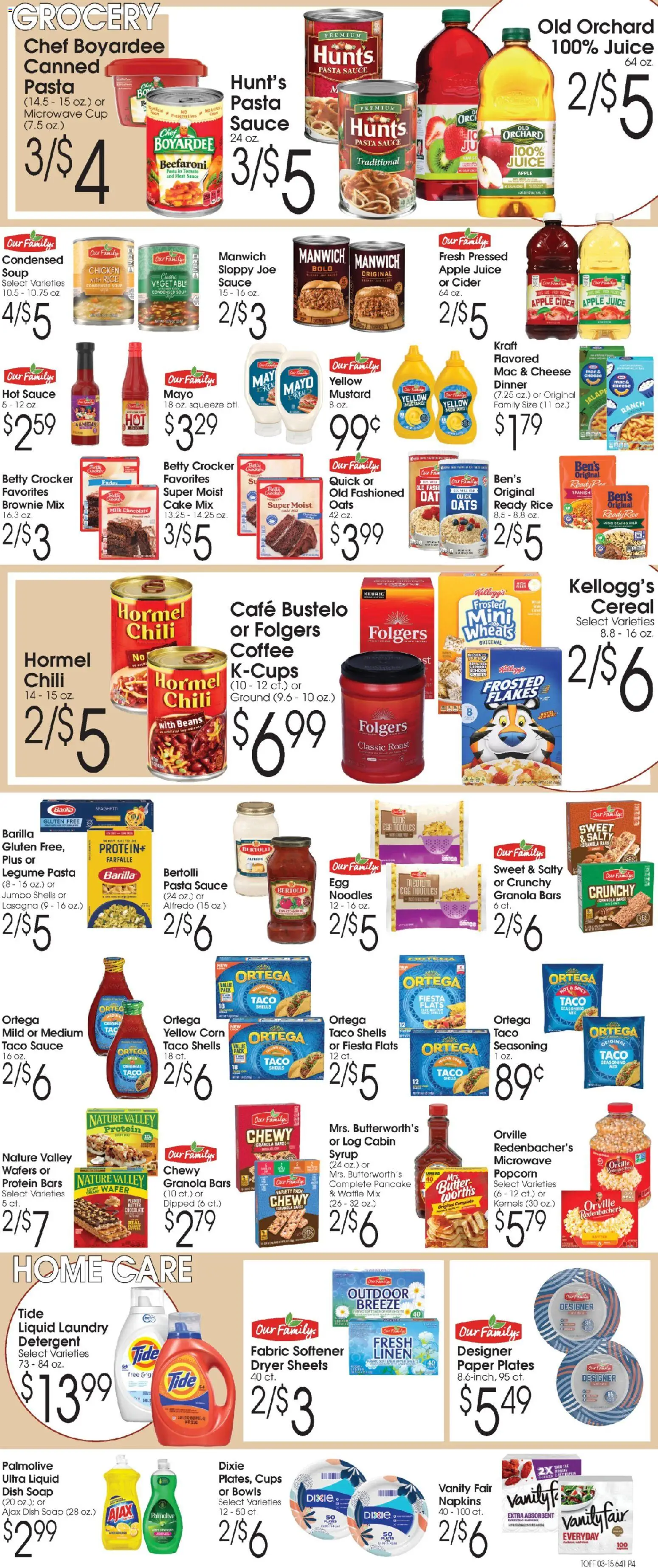 Family Fare Weekly Ad - MI - valid from 15.03.2026 | Page: 4 | Products: Microwave, Rice, Fabric softener, Detergent