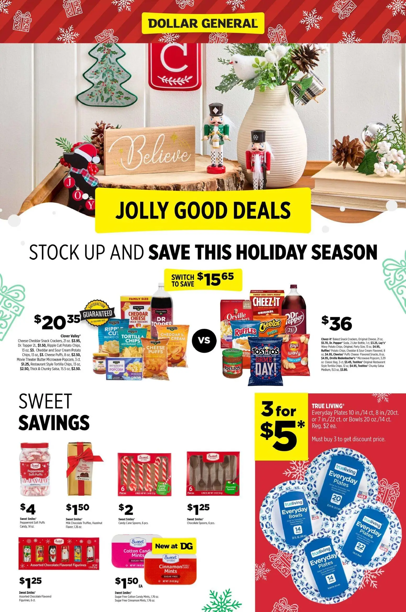 Dollar General Switch to Save with DG Brands - valid from 30.11.2025 | Page: 1 | Products: Cheese, Cream, Sugar, Pepper