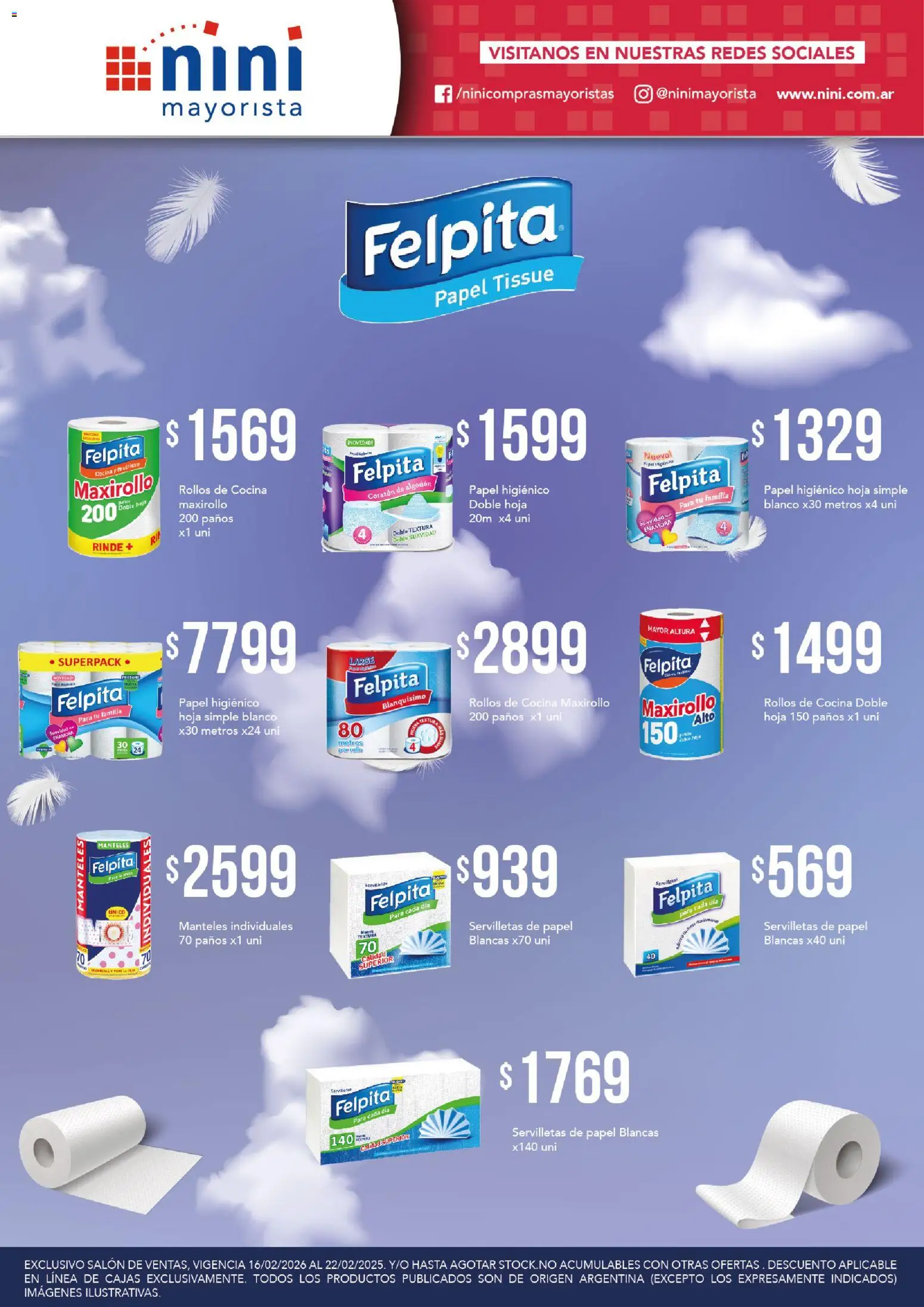 Oferta │ válido desde el 16.02.2026 | Página: 1 | Productos: Papel higiénico, Algodón, Cocina, Servilletas